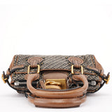 Chloé Grey Brown Tweed Paddington Shoulder Bag