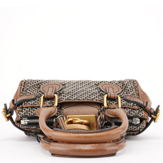Chloé Grey Brown Tweed Paddington Shoulder Bag
