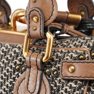 Chloé Grey Brown Tweed Paddington Shoulder Bag