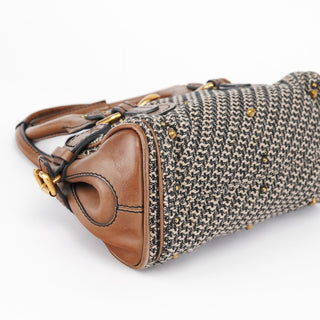 Chloé Grey Brown Tweed Paddington Shoulder Bag