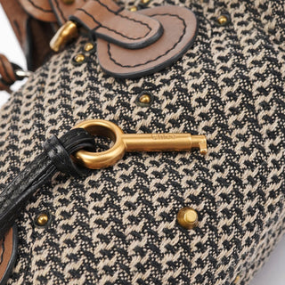 Chloé Grey Brown Tweed Paddington Shoulder Bag