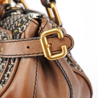 Chloé Grey Brown Tweed Paddington Shoulder Bag