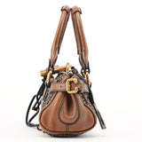 Chloé Grey Brown Tweed Paddington Shoulder Bag