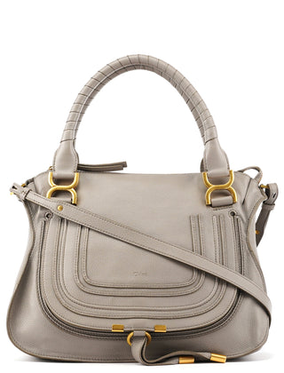 Chloé Grey Grained Leather Marcie 2-Way Bag