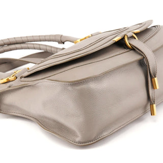 Chloé Grey Grained Leather Marcie 2-Way Bag