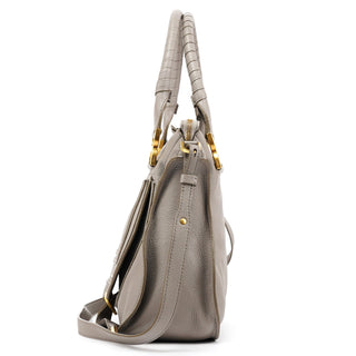 Chloé Grey Grained Leather Marcie 2-Way Bag