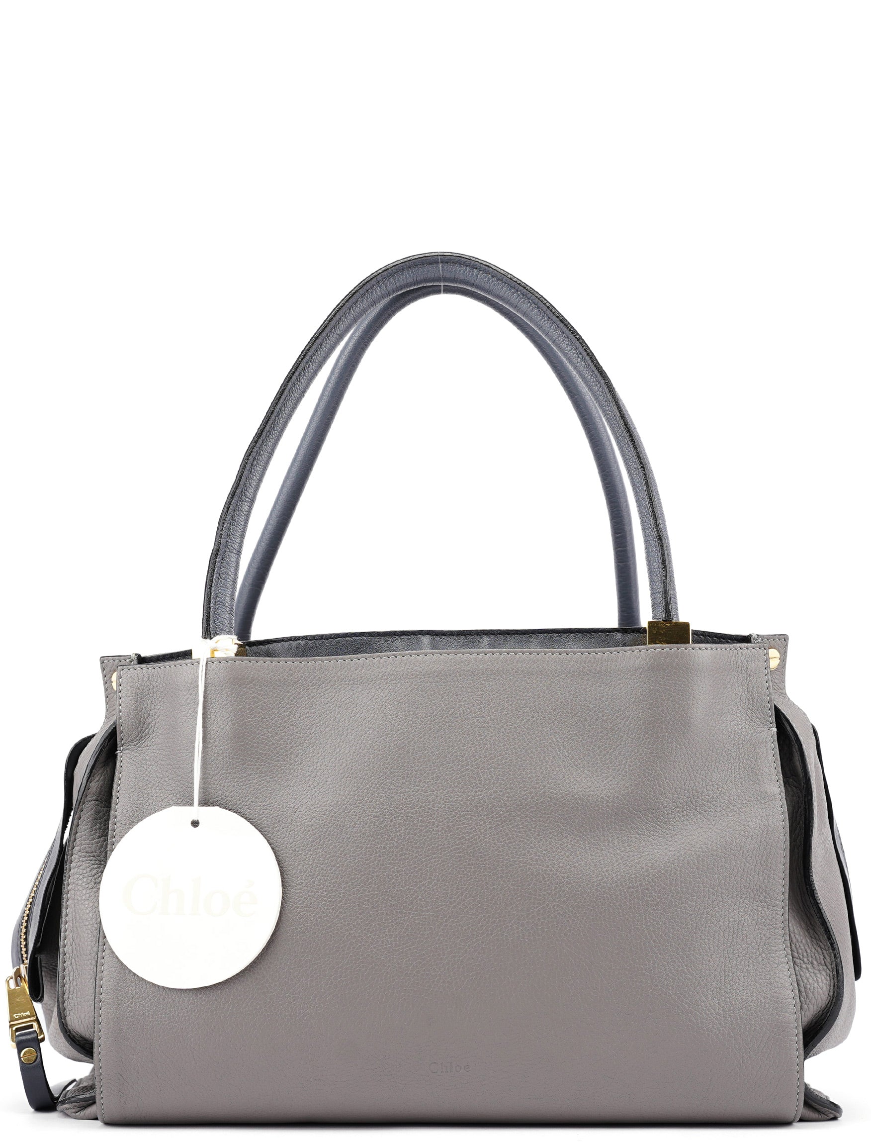 Chloé Grey Lambskin Leather Tote Bag