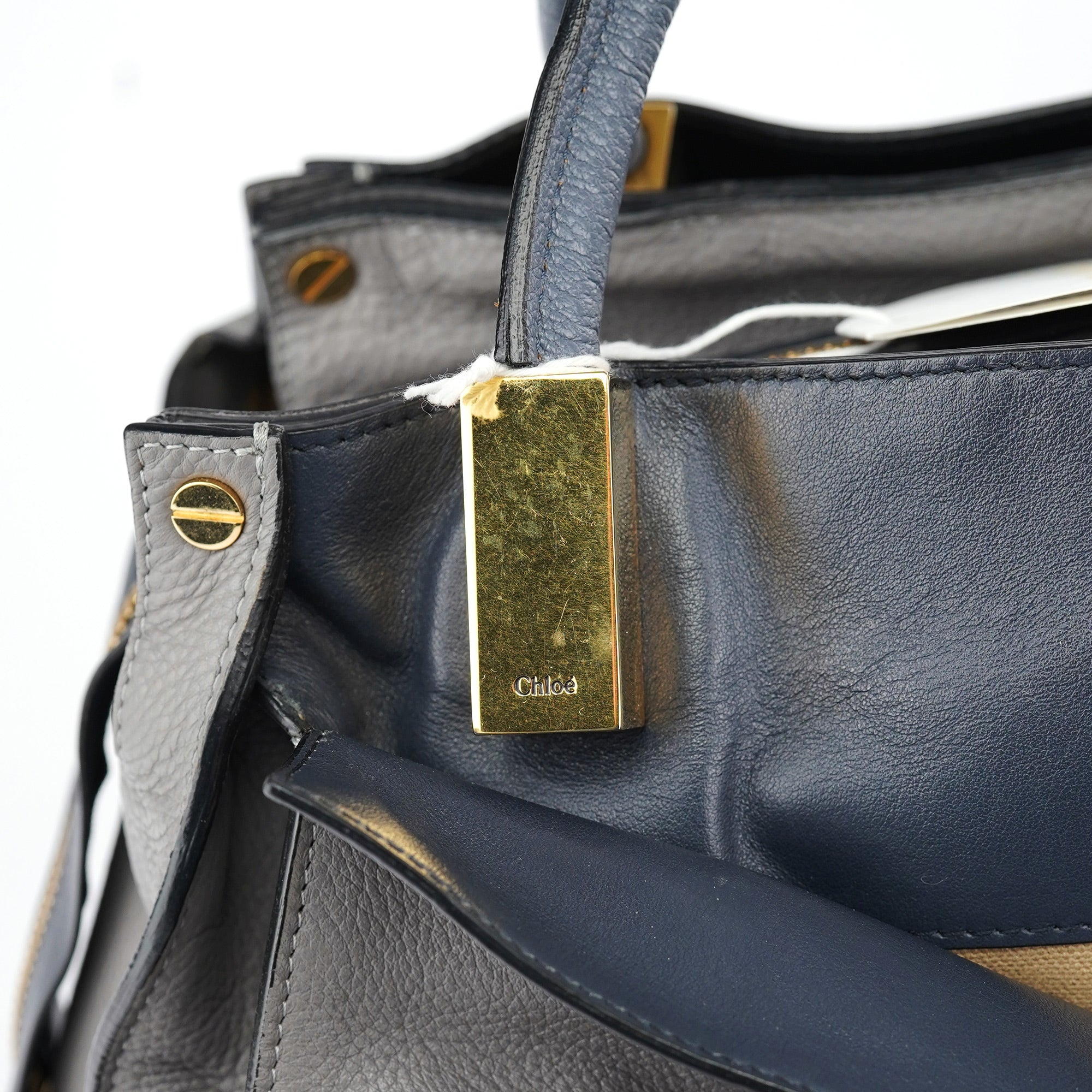 Chloé Grey Lambskin Leather Tote Bag