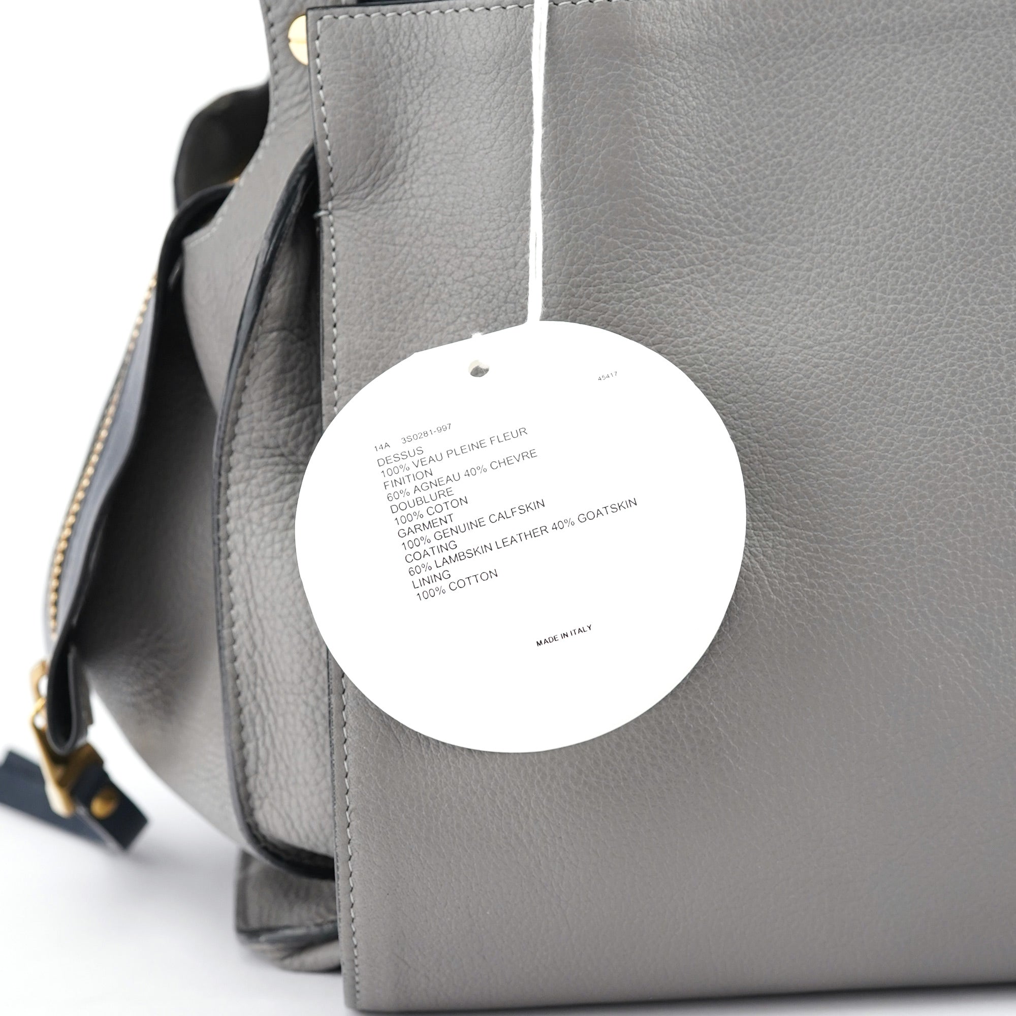 Chloé Grey Lambskin Leather Tote Bag