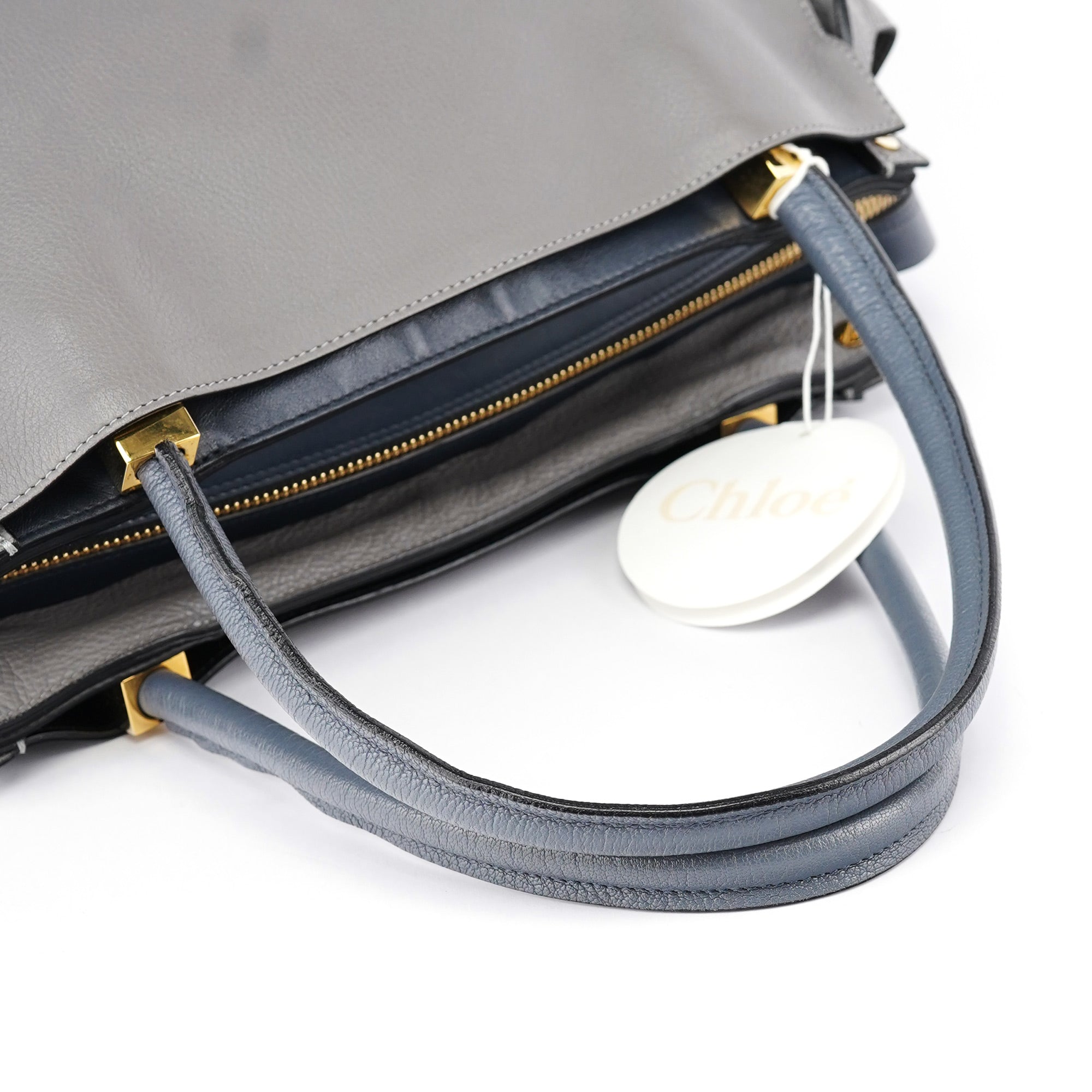 Chloé Grey Lambskin Leather Tote Bag