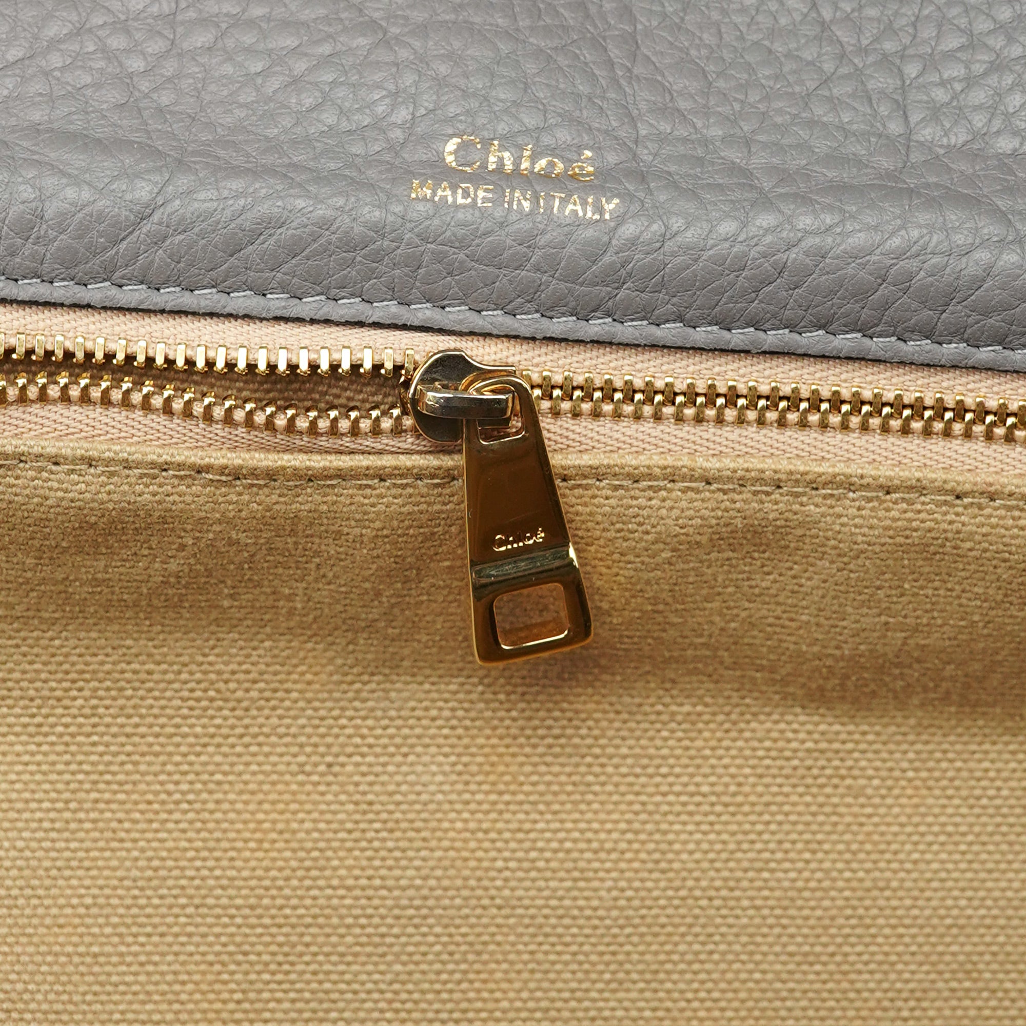 Chloé Grey Lambskin Leather Tote Bag