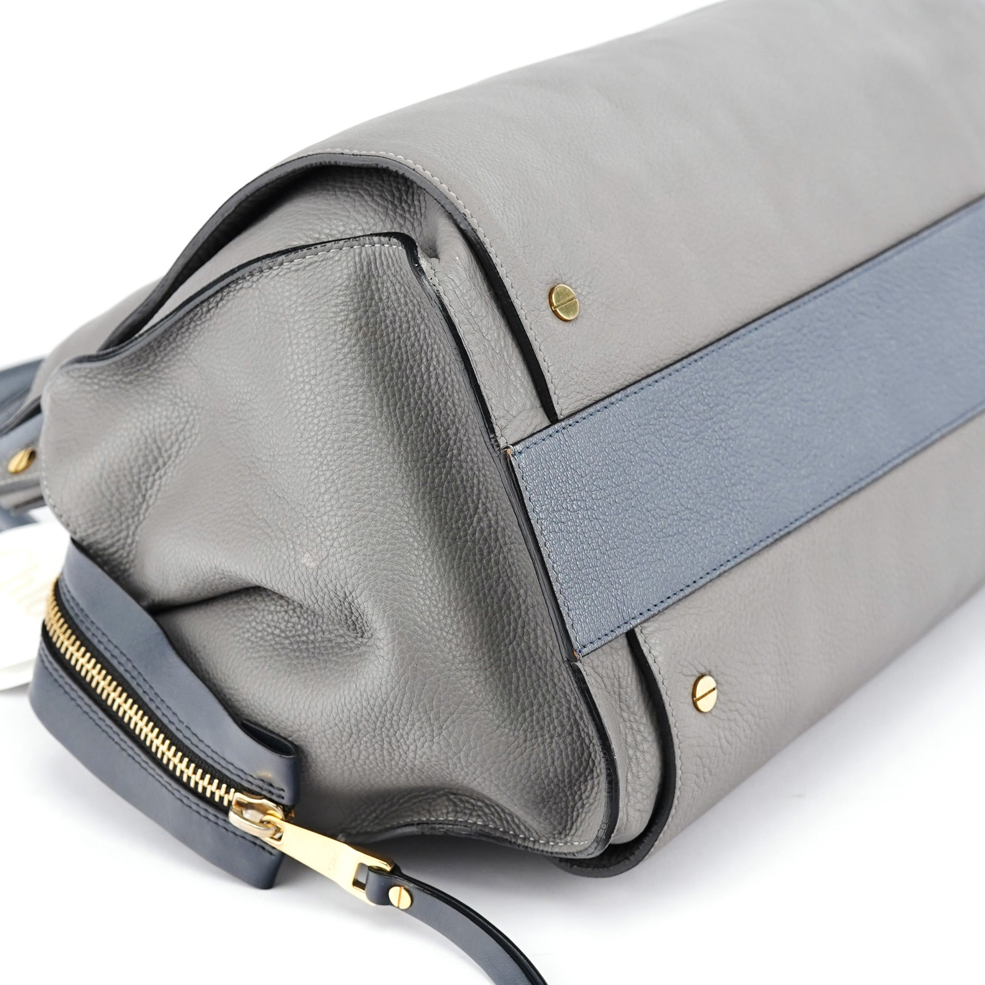 Chloé Grey Lambskin Leather Tote Bag