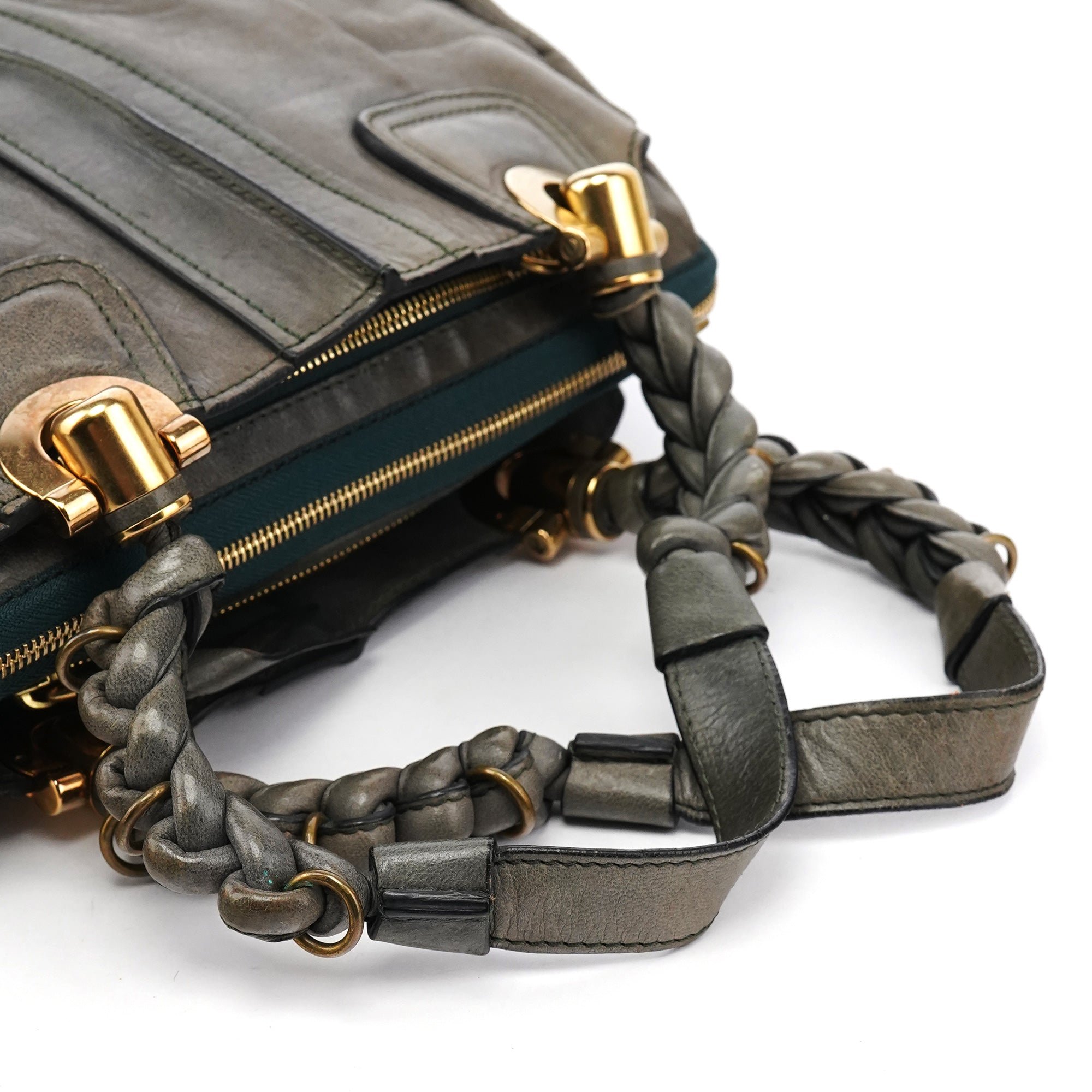 Chloé Grey Leather Heloise Tote Bag