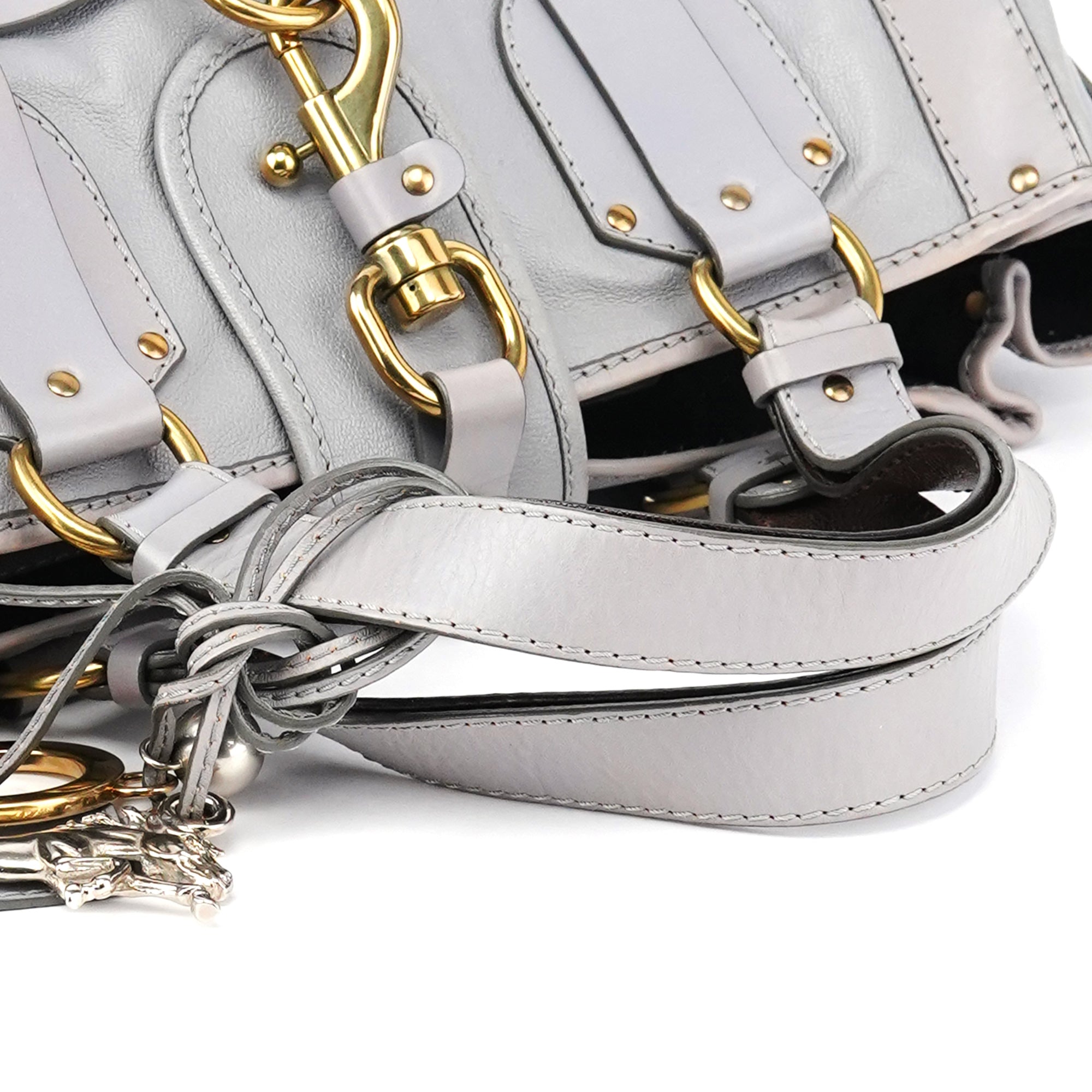 Chloe Grey Leather Kerala Tote Bag