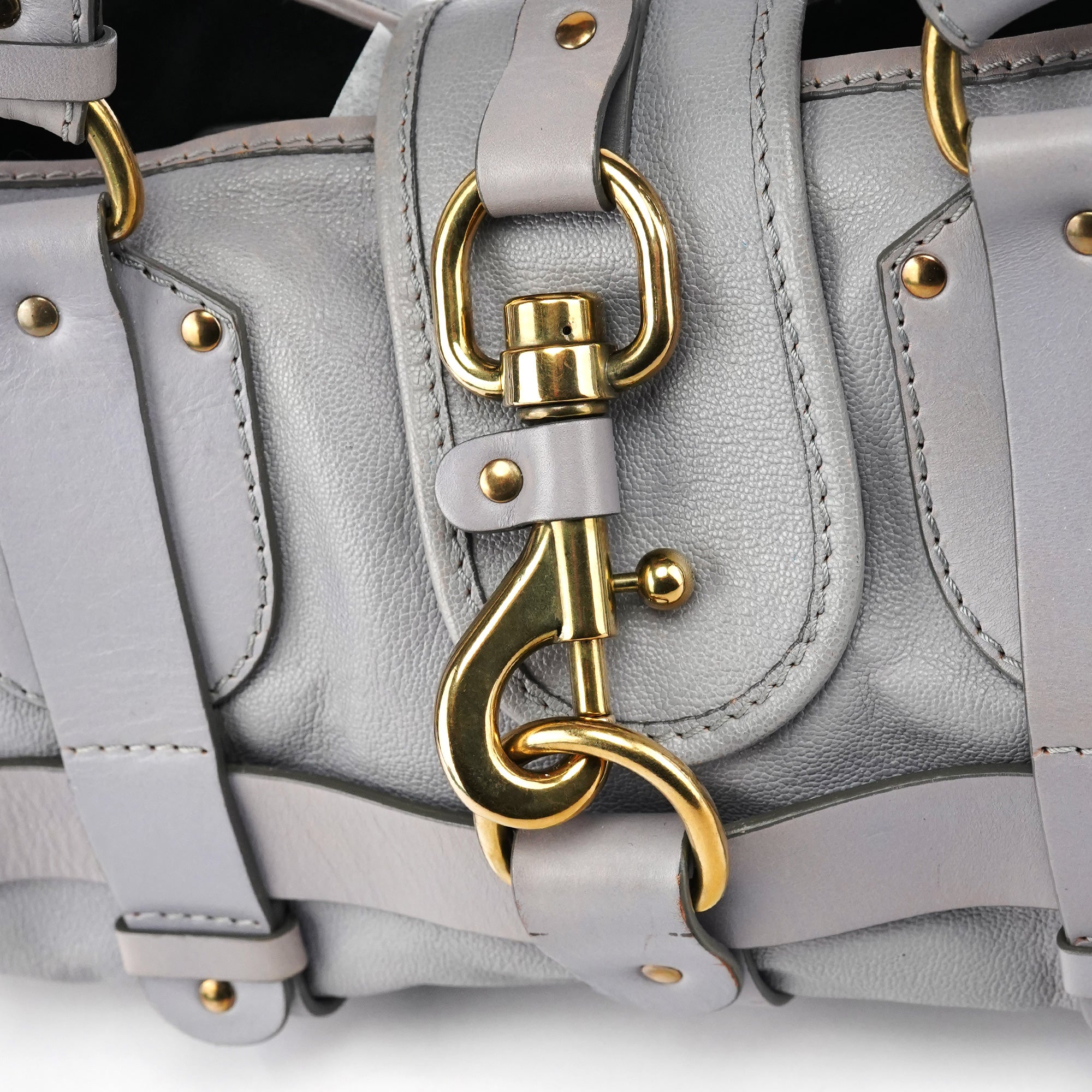 Chloe Grey Leather Kerala Tote Bag