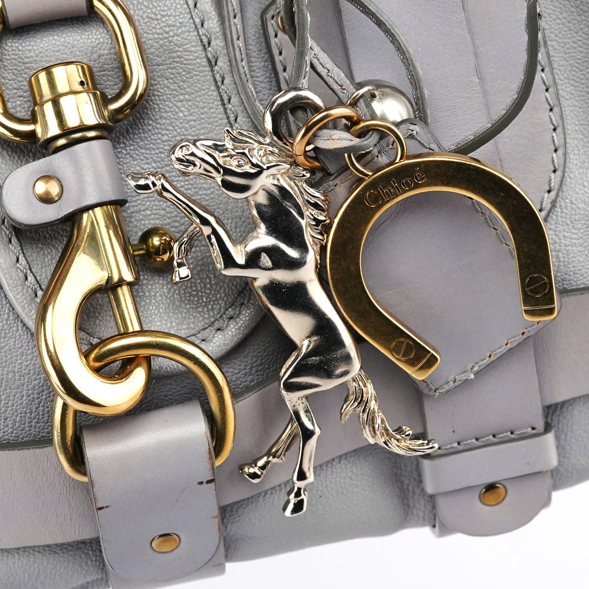Chloe Grey Leather Kerala Tote Bag