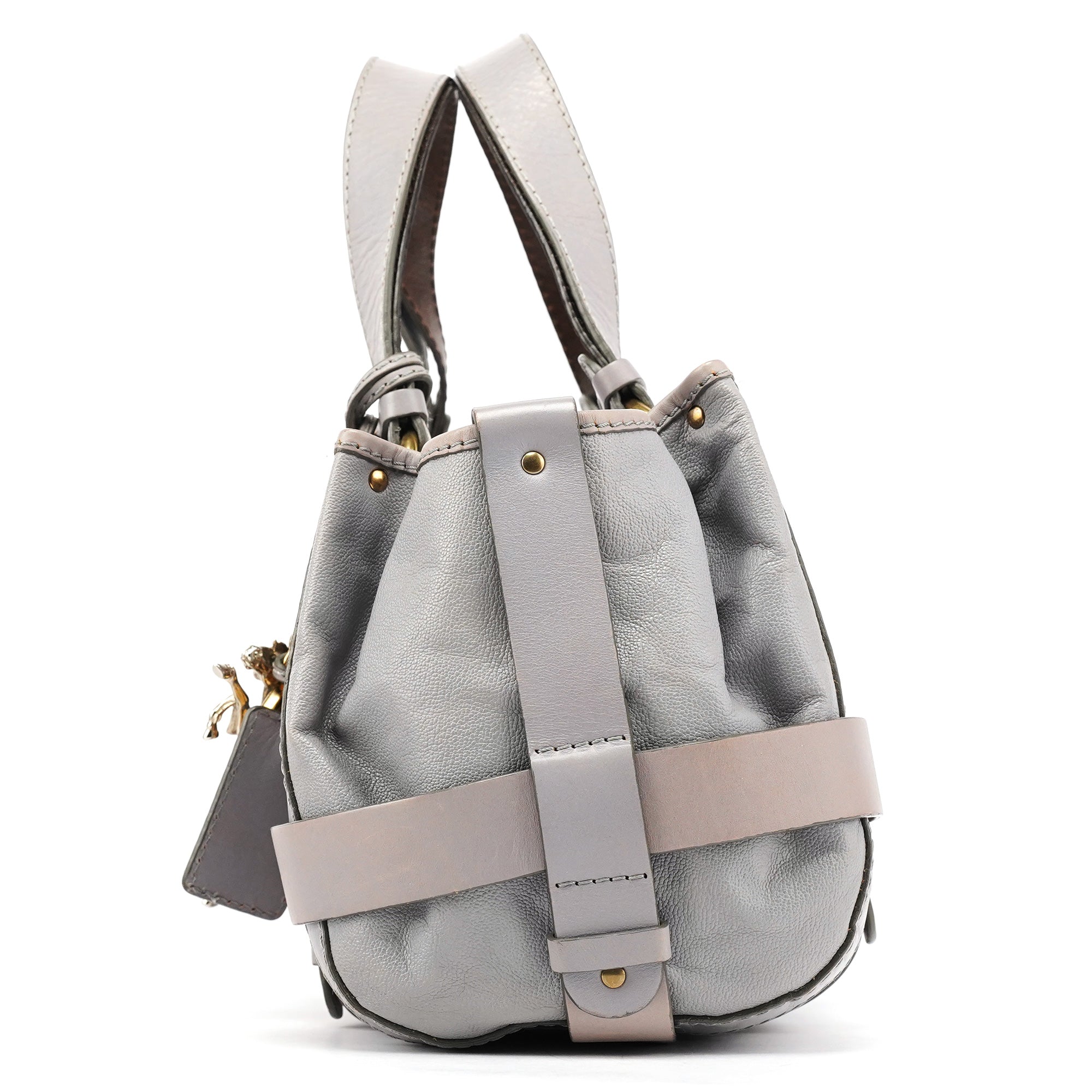 Chloe Grey Leather Kerala Tote Bag