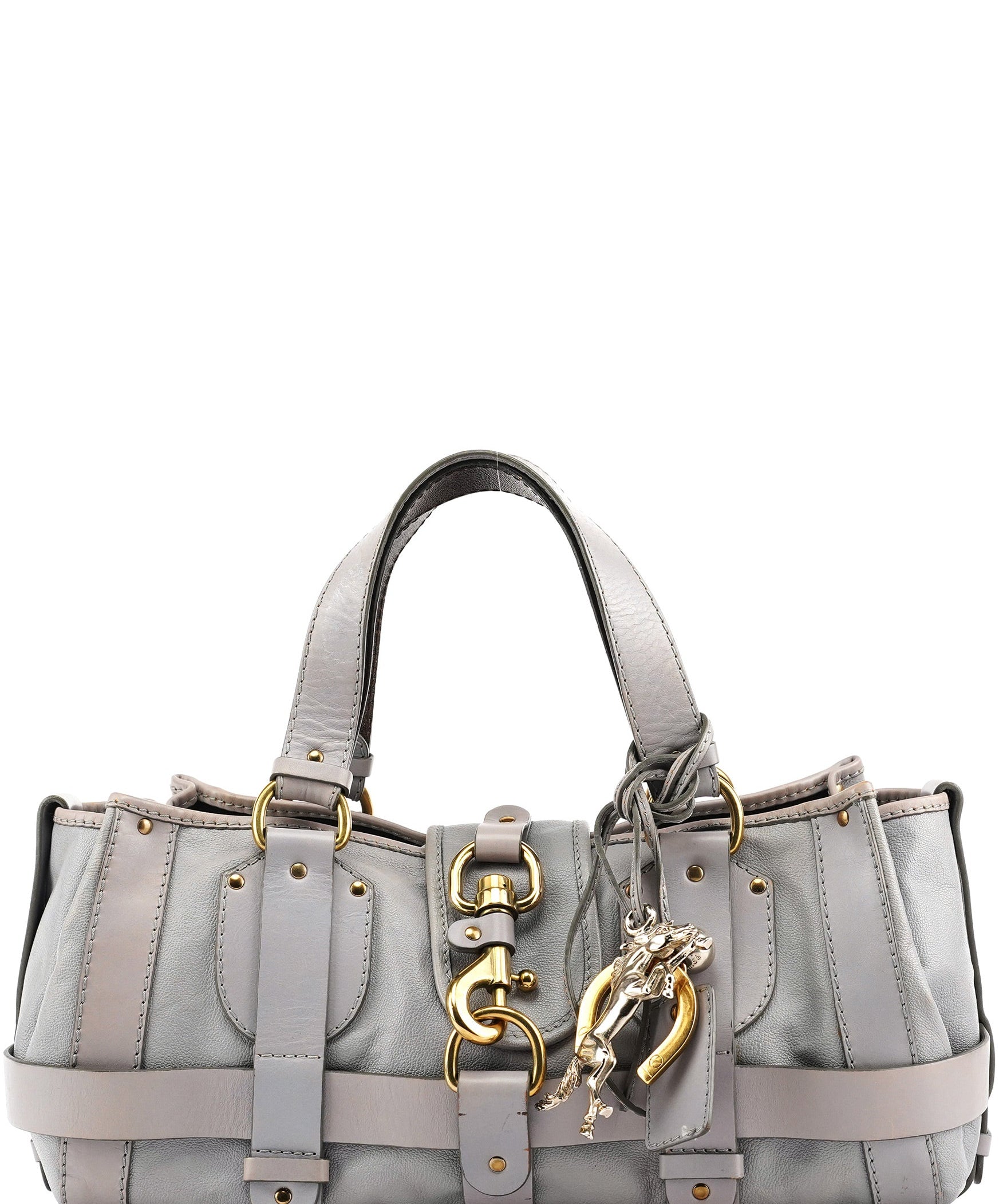 Chloe Grey Leather Kerala Tote Bag