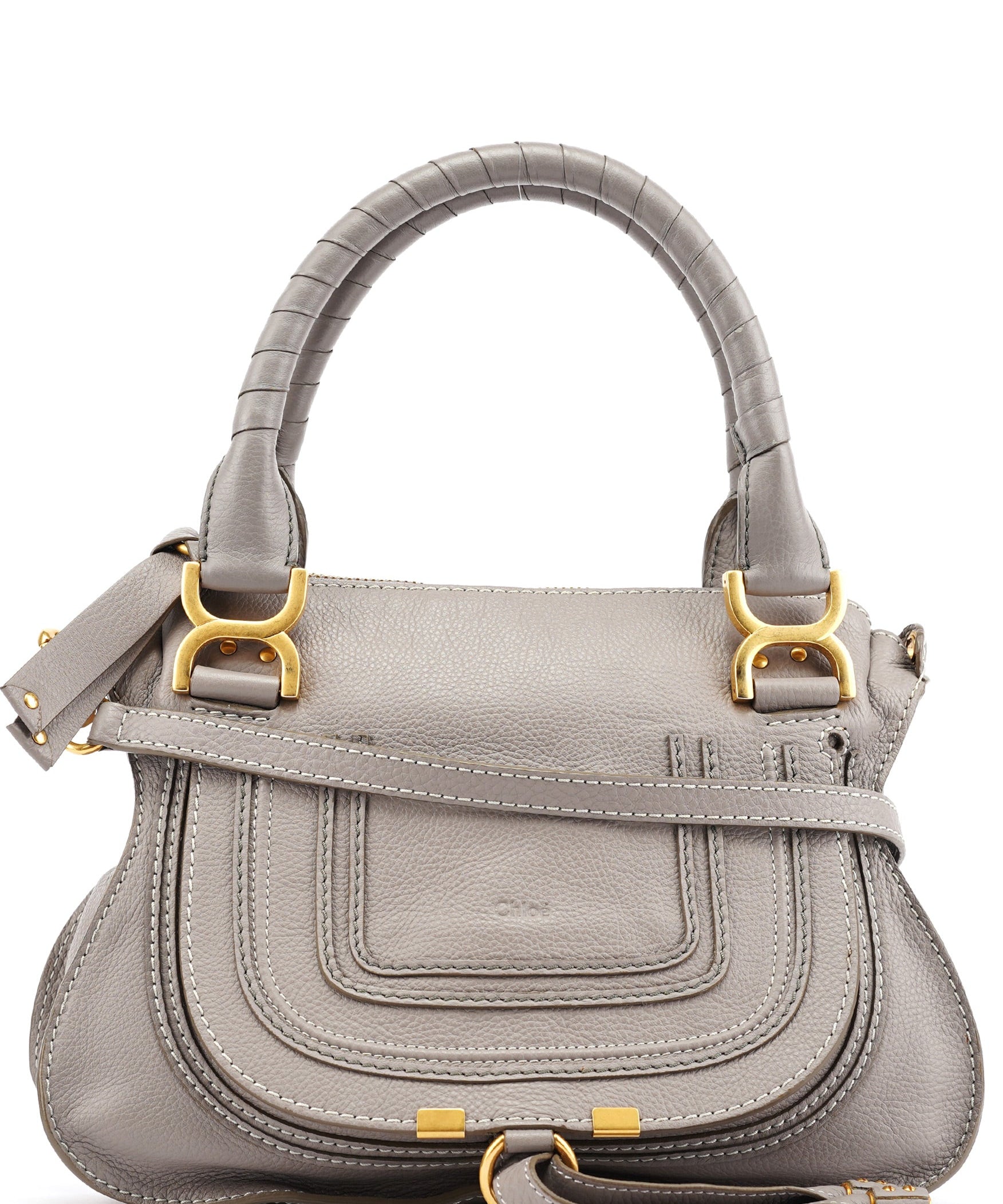 Chloe Grey Leather Marcie 2-Way Bag