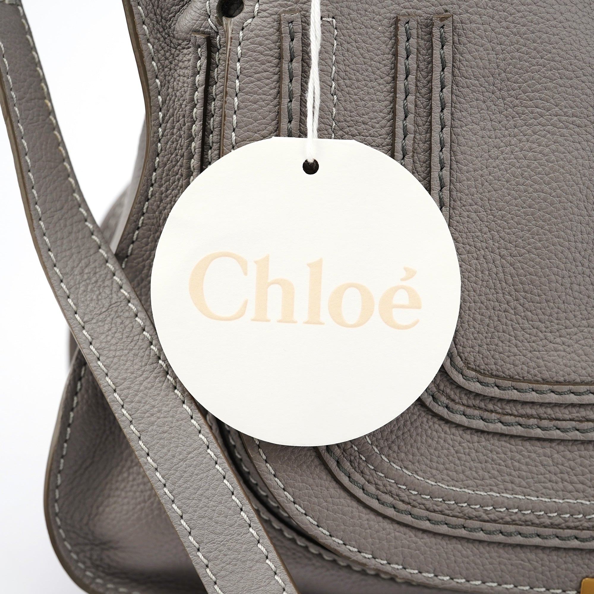 Chloé Sac deux portés Marcie en cuir gris