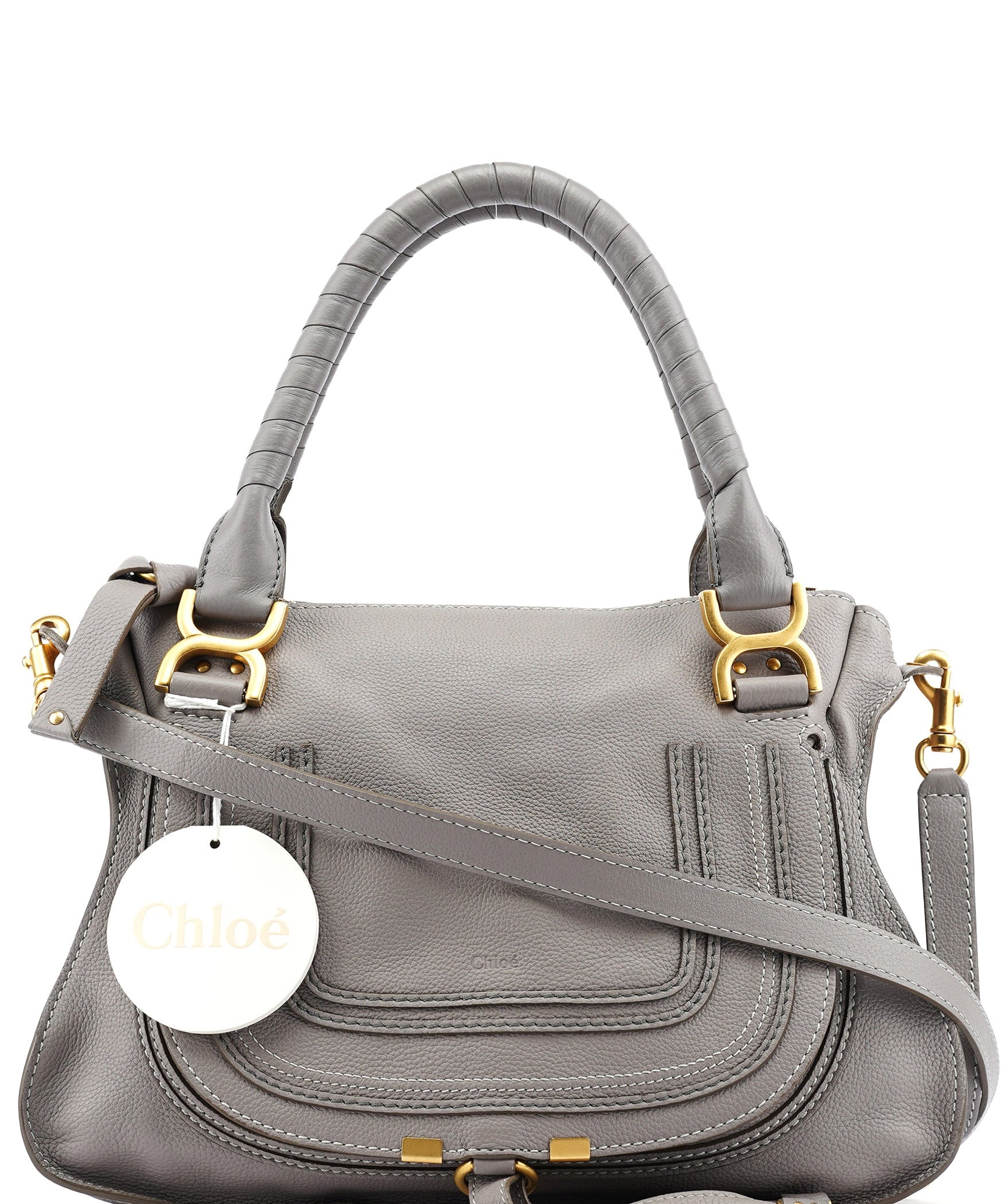Chloe Grey Leather Marcie 2-Way Bag