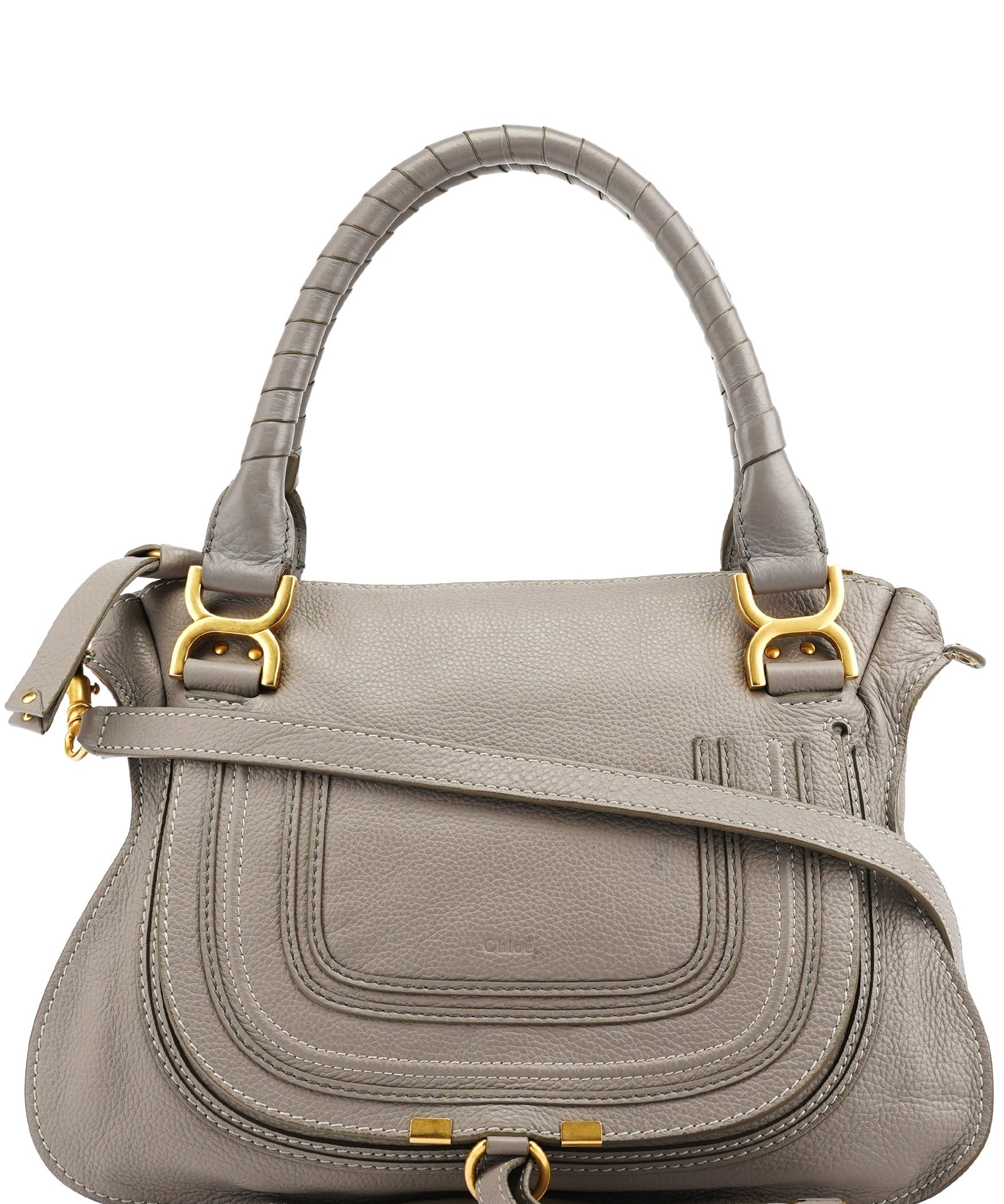 Chloe Grey Leather Marcie 2-Way Bag