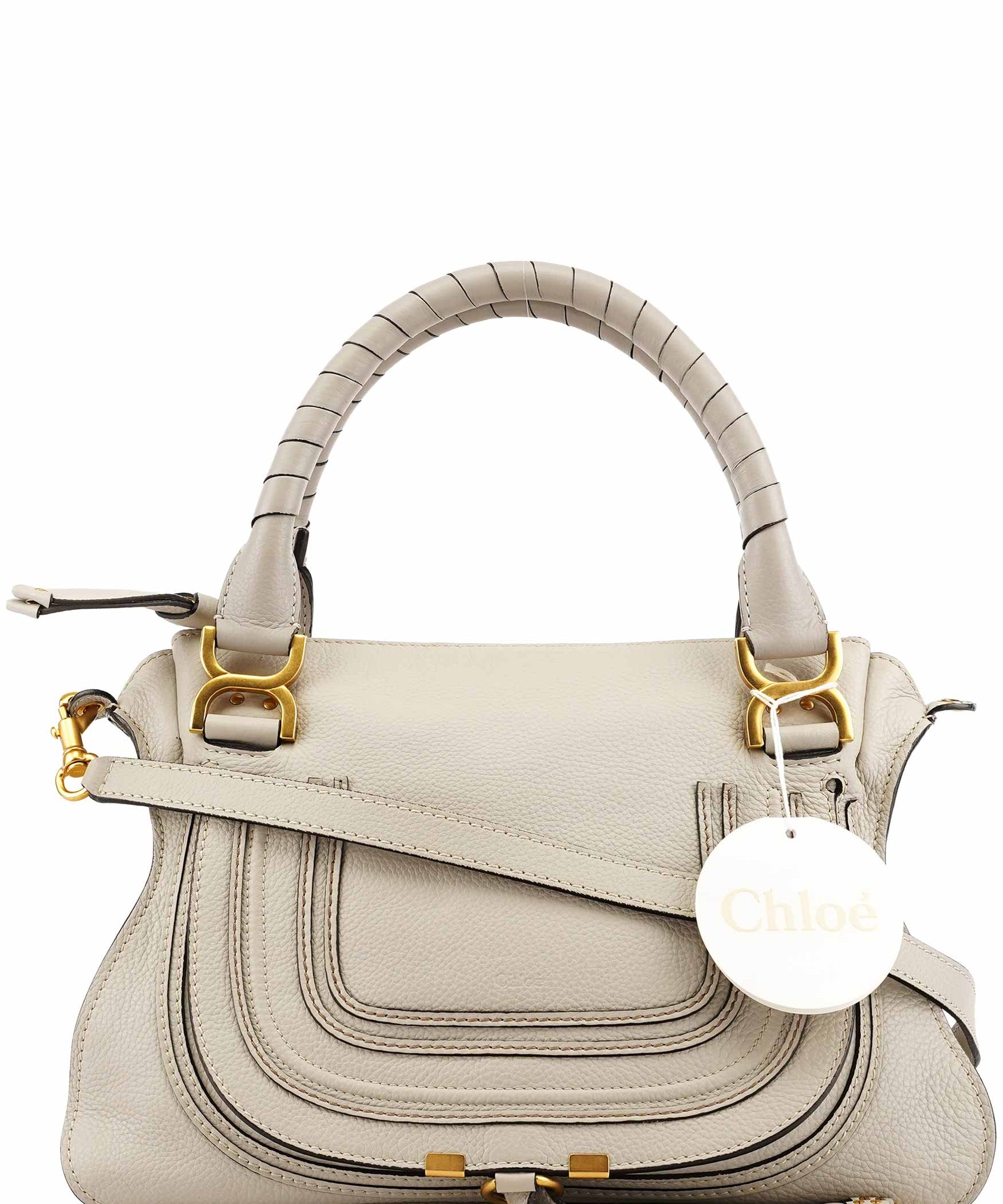 Chloe Grey Leather Marcie 2-Way Bag