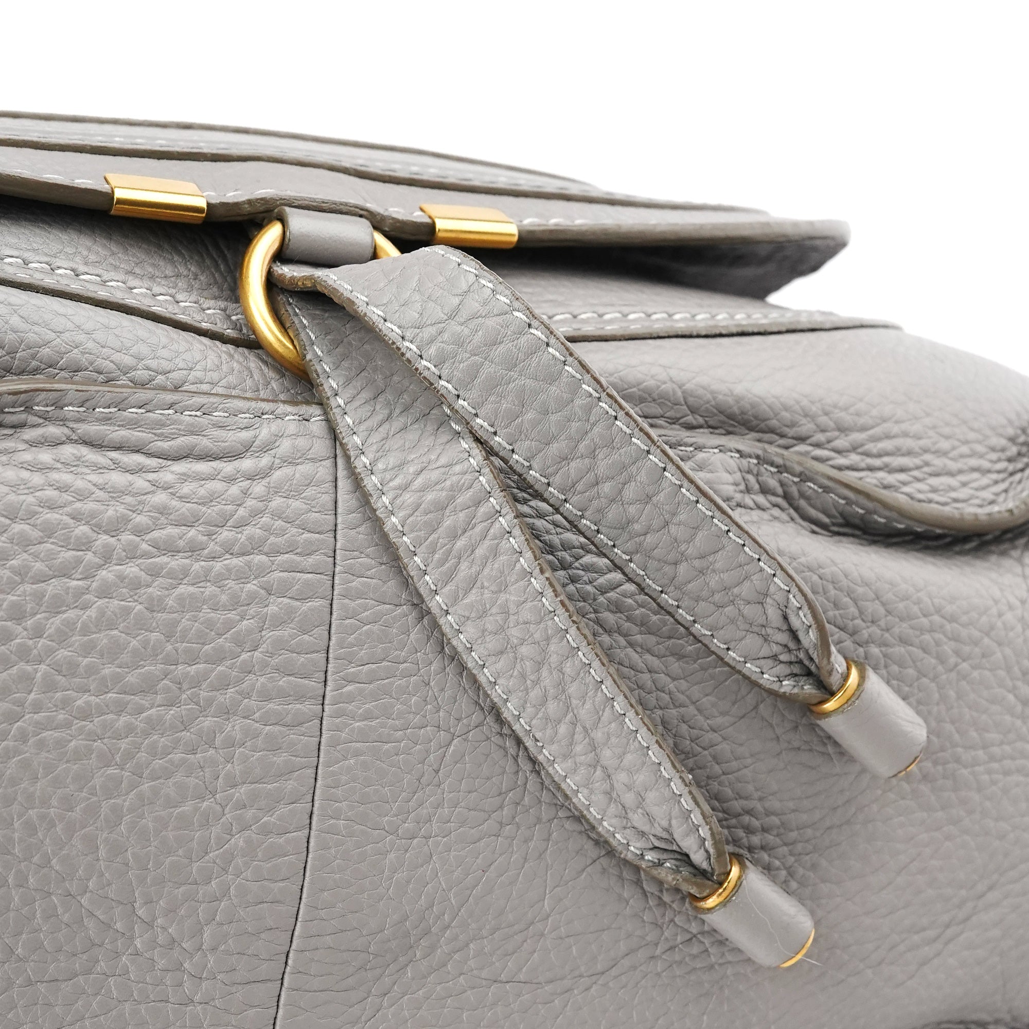 Chloé Sac deux portés Marcie en cuir gris
