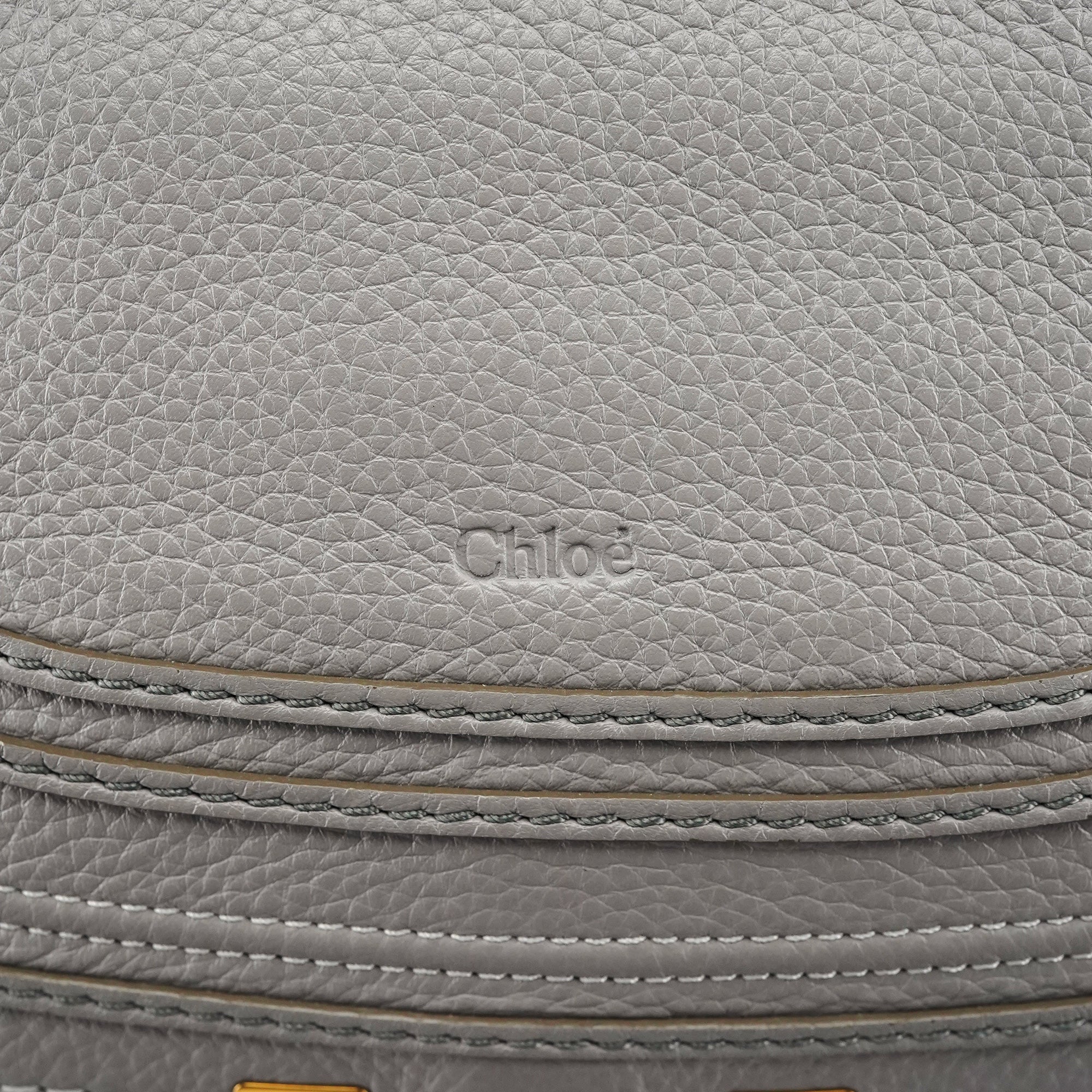 Chloé Sac deux portés Marcie en cuir gris