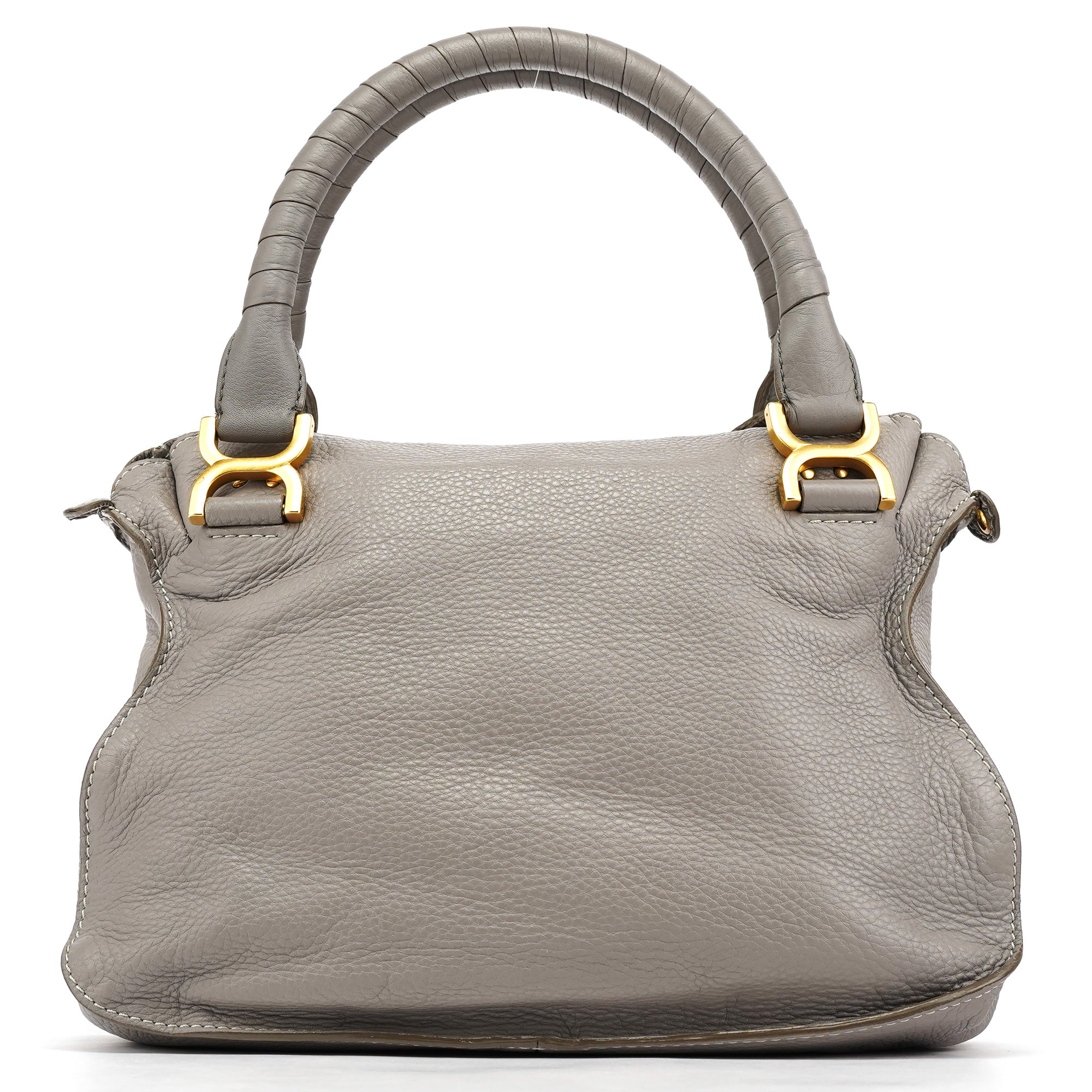 Chloé Sac deux portés Marcie en cuir gris