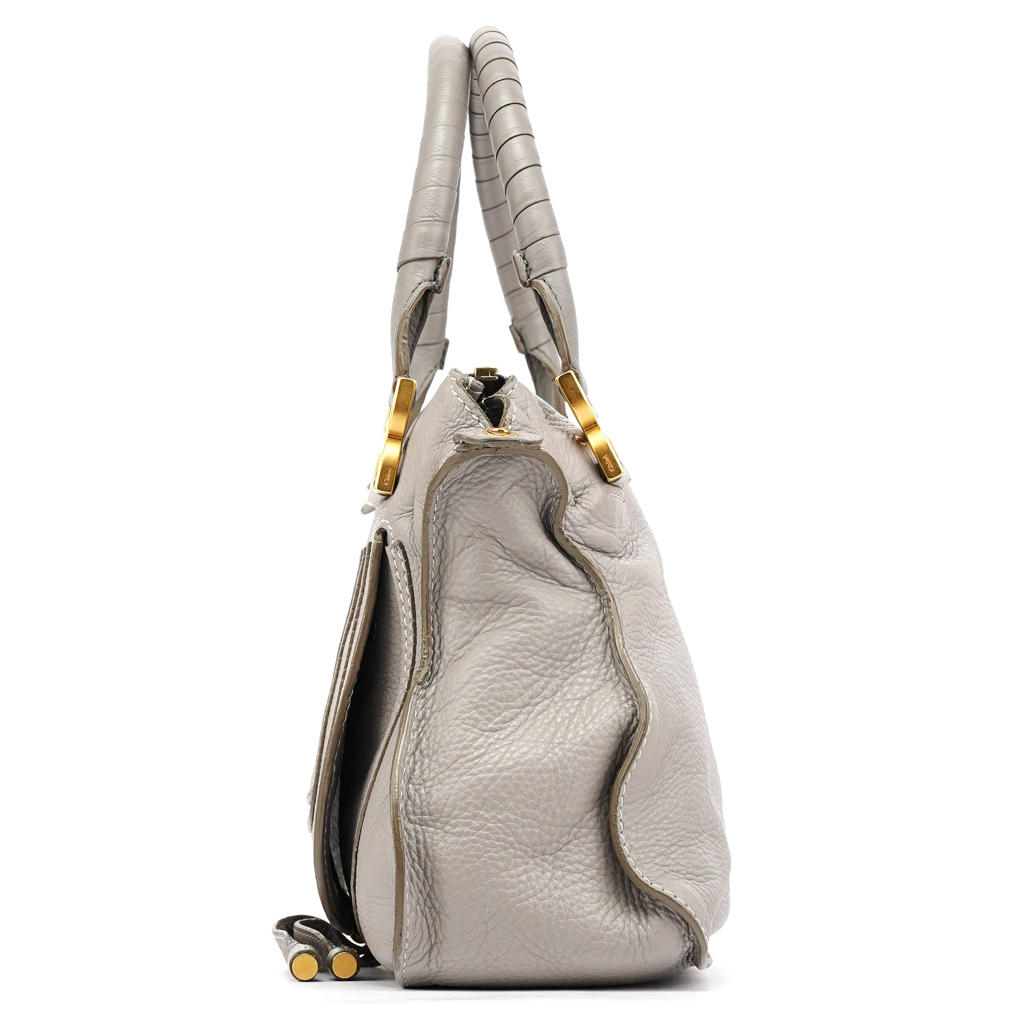 Chloé Sac deux portés Marcie en cuir gris