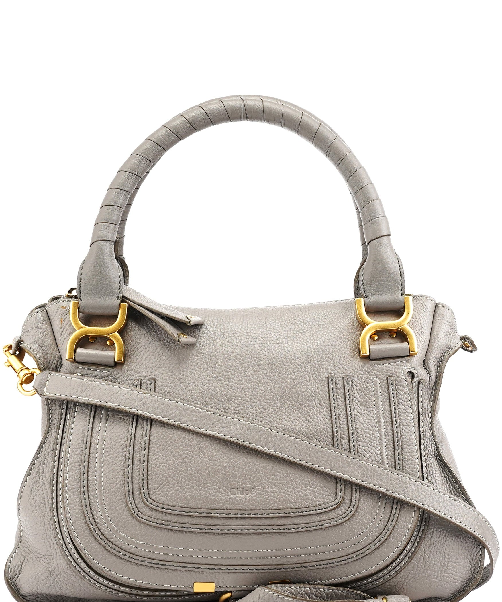 Chloe Grey Leather Marcie 2-Way Bag