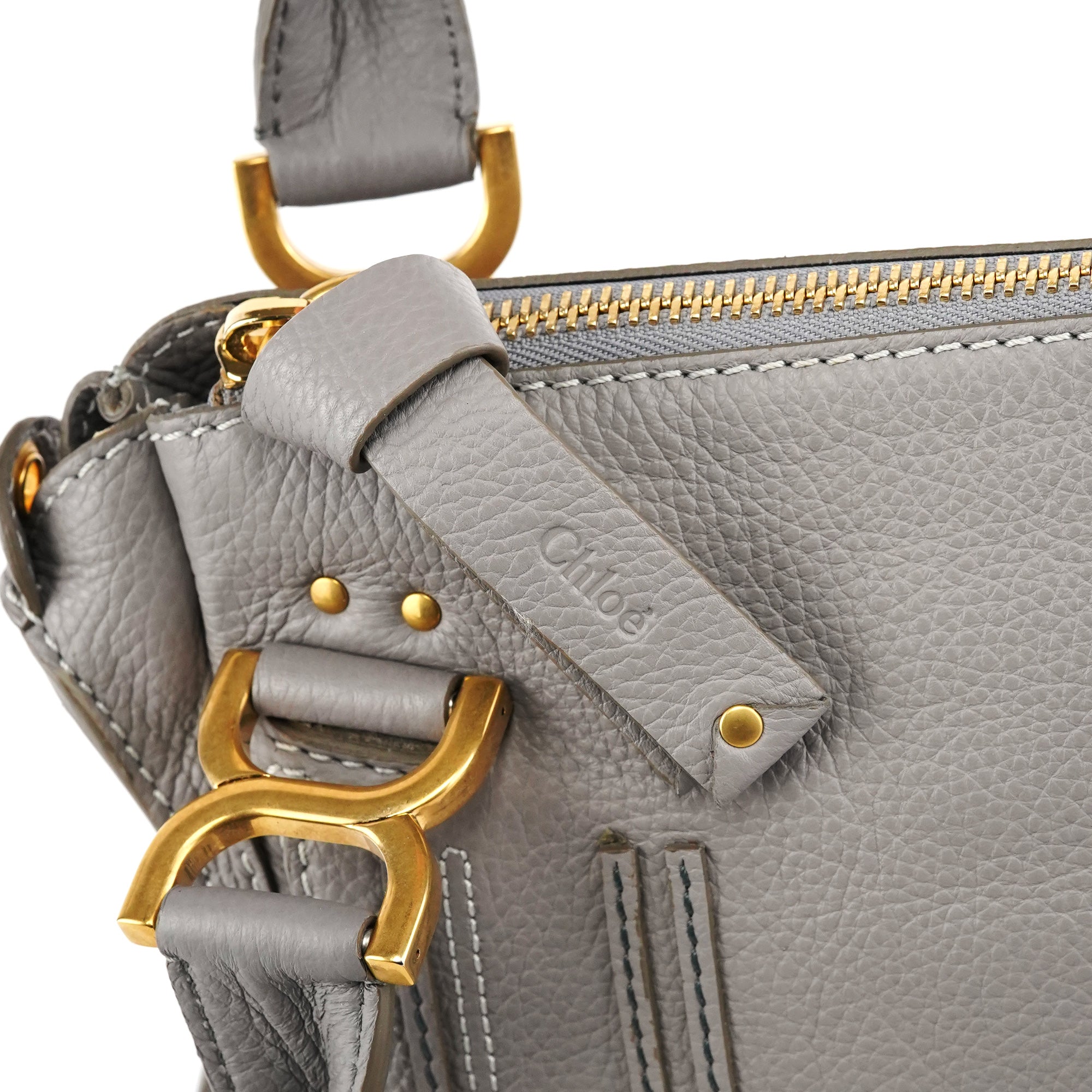 Chloé Grey Leather Marcie 2-Way Bag
