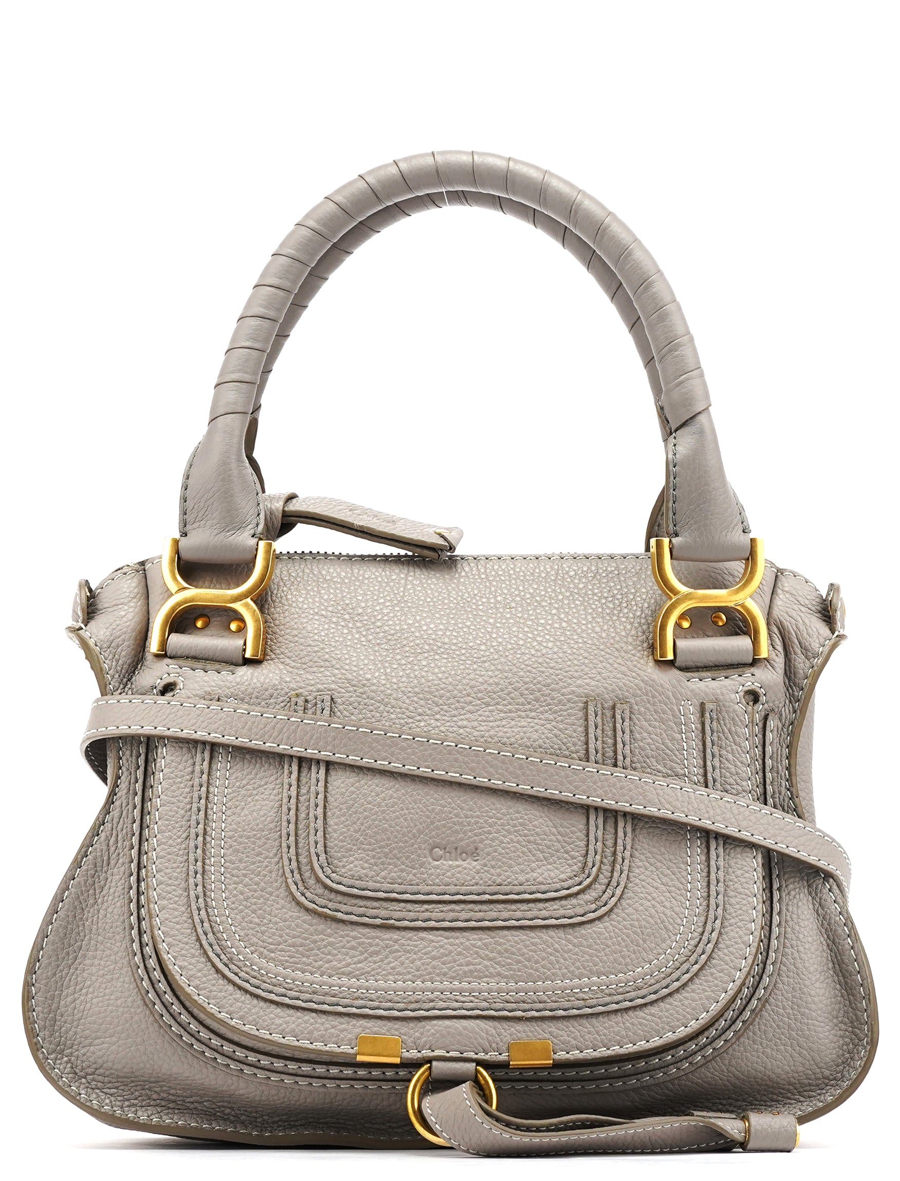 Chloé Grey Leather Marcie 2-Way Bag