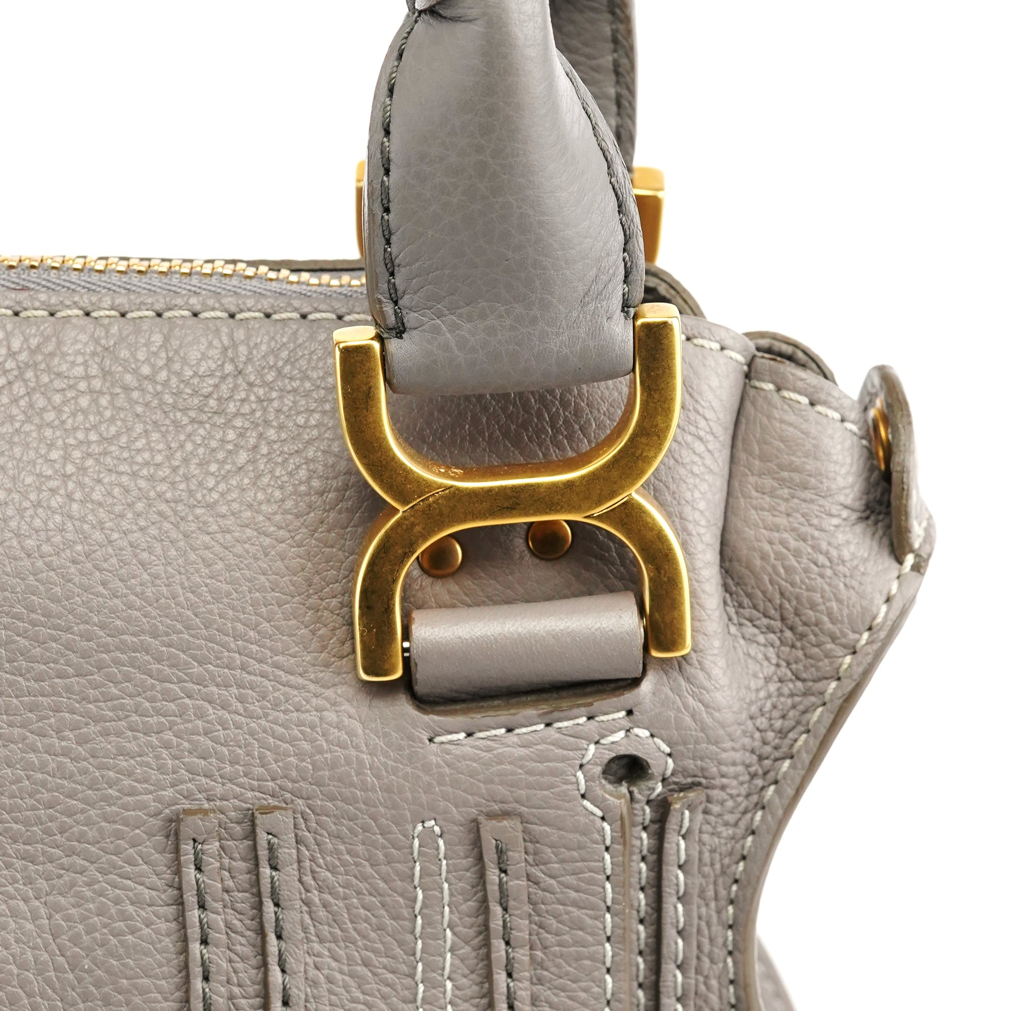 Chloe Grey Leather Marcie 2-Way Shoulder Bag