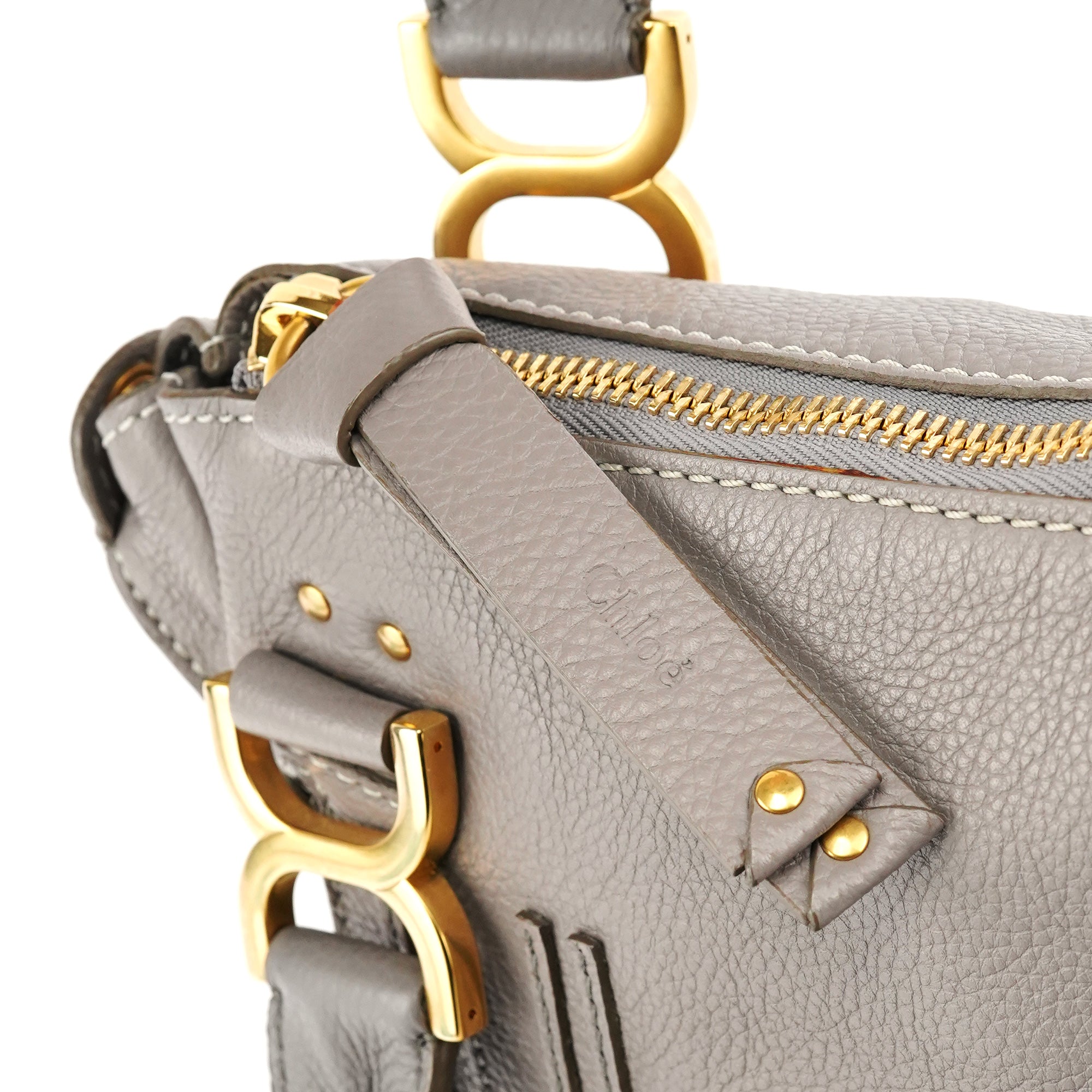 Chloe Grey Leather Marcie 2-Way Shoulder Bag