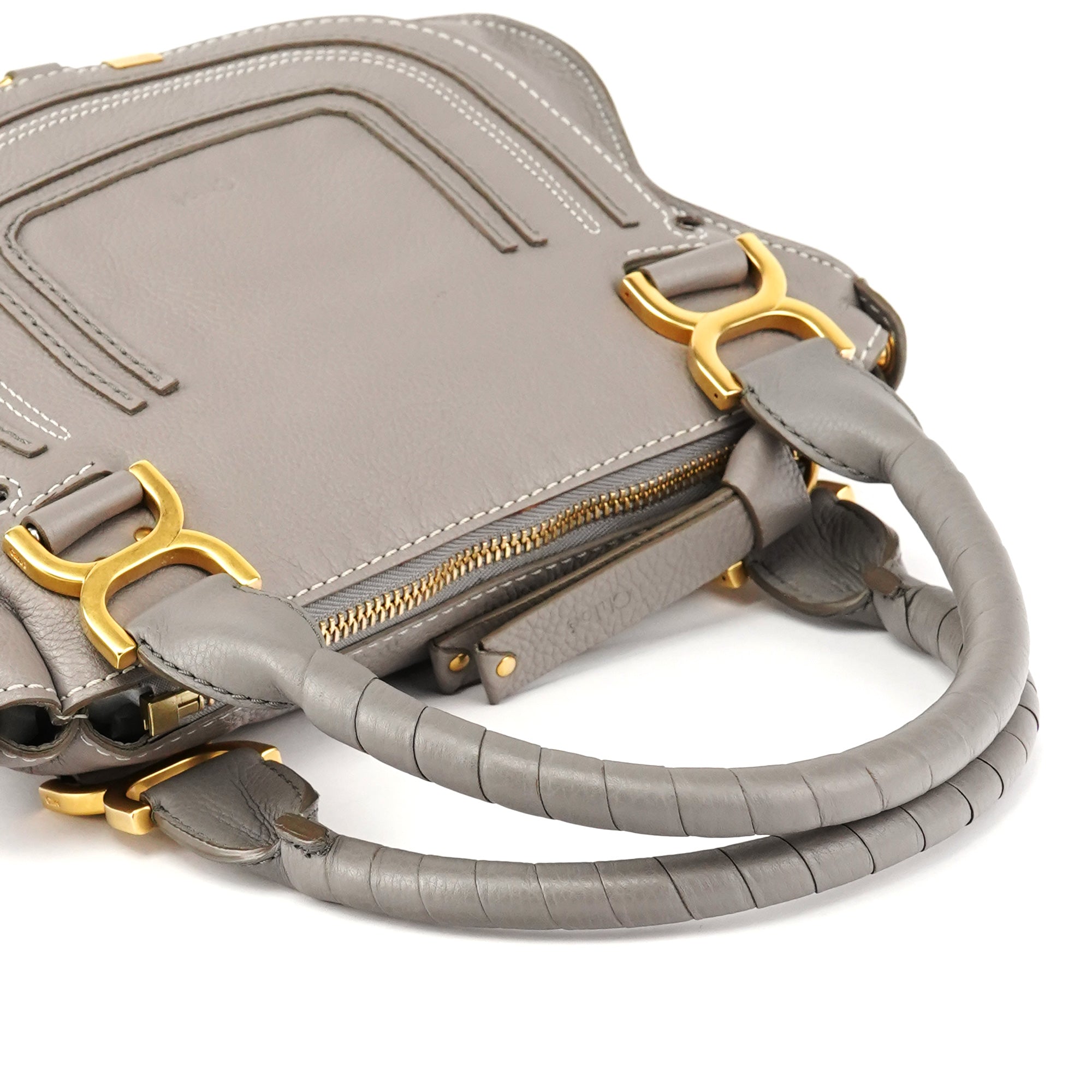 Chloe Grey Leather Marcie 2-Way Shoulder Bag