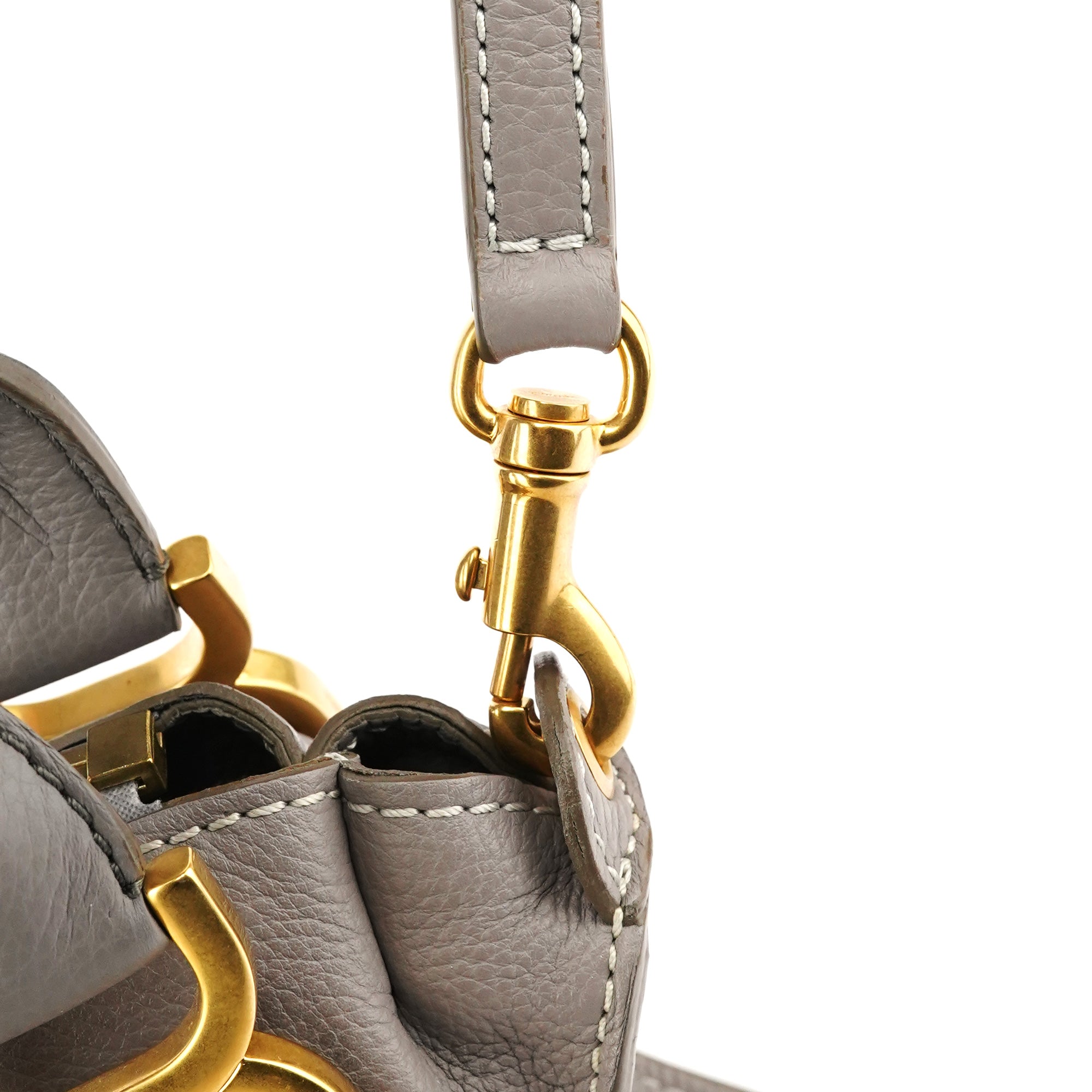 Chloe Grey Leather Marcie 2-Way Shoulder Bag
