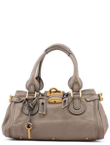 Chloé Grey Leather Paddington Shoulder Bag