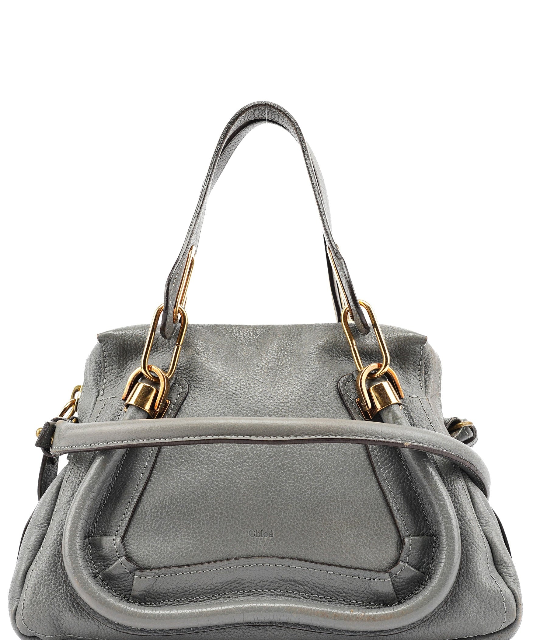 Chloe Grey Leather Paraty 2-Way Bag