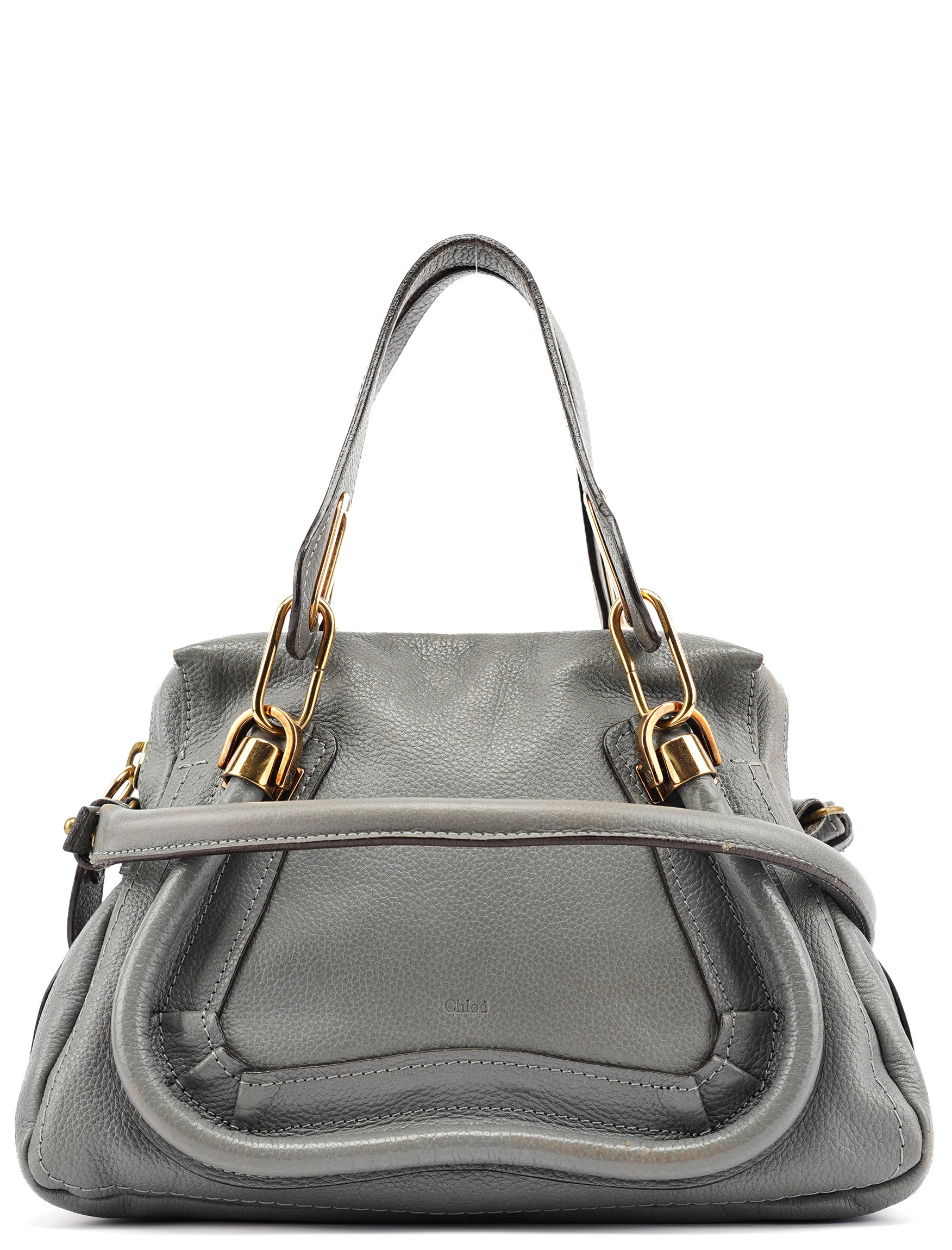 Chloe Grey Leather Paraty 2-Way Bag