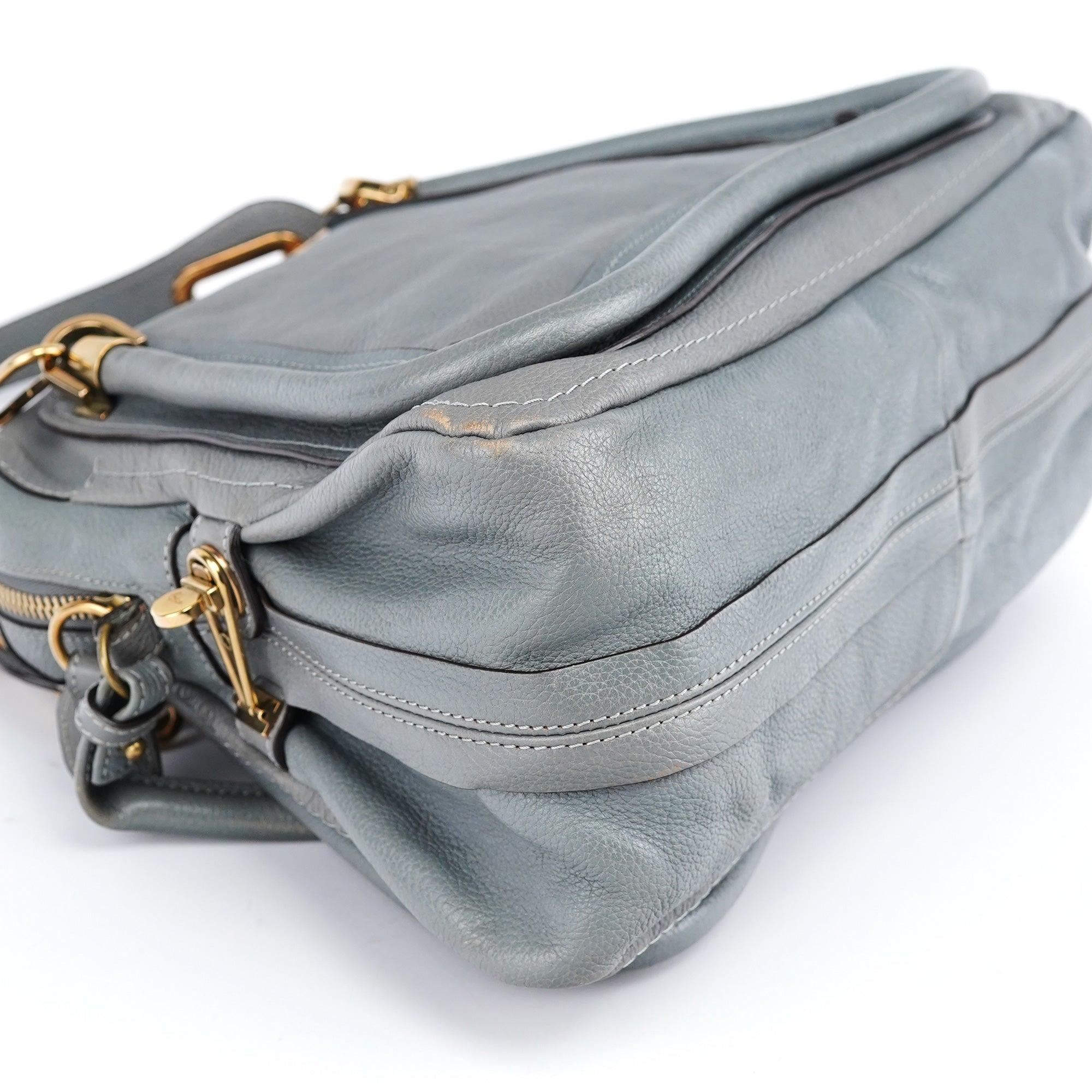 Chloé Paraty 2-Way Tasche aus grauem Leder