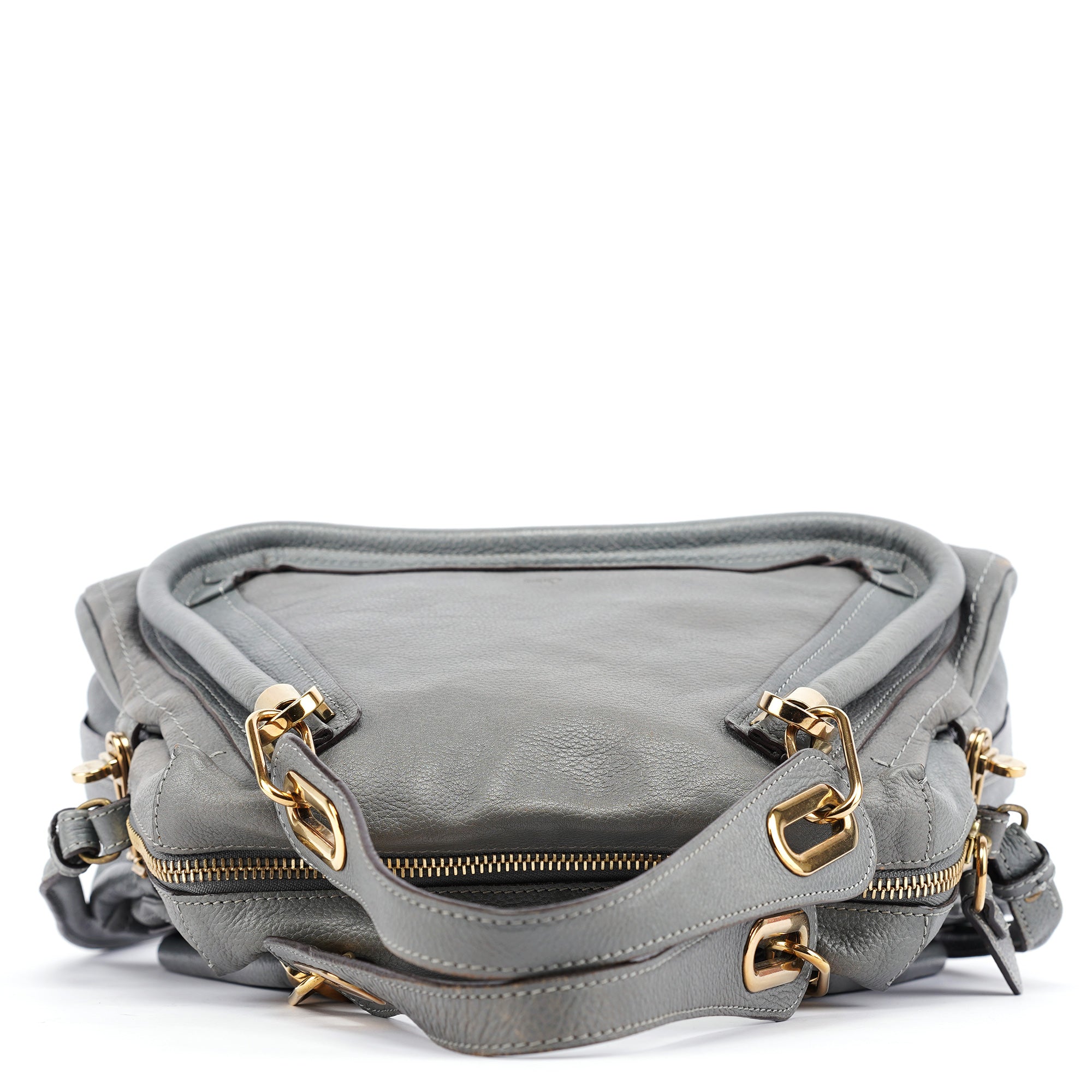 Chloé Paraty 2-Way Tasche aus grauem Leder