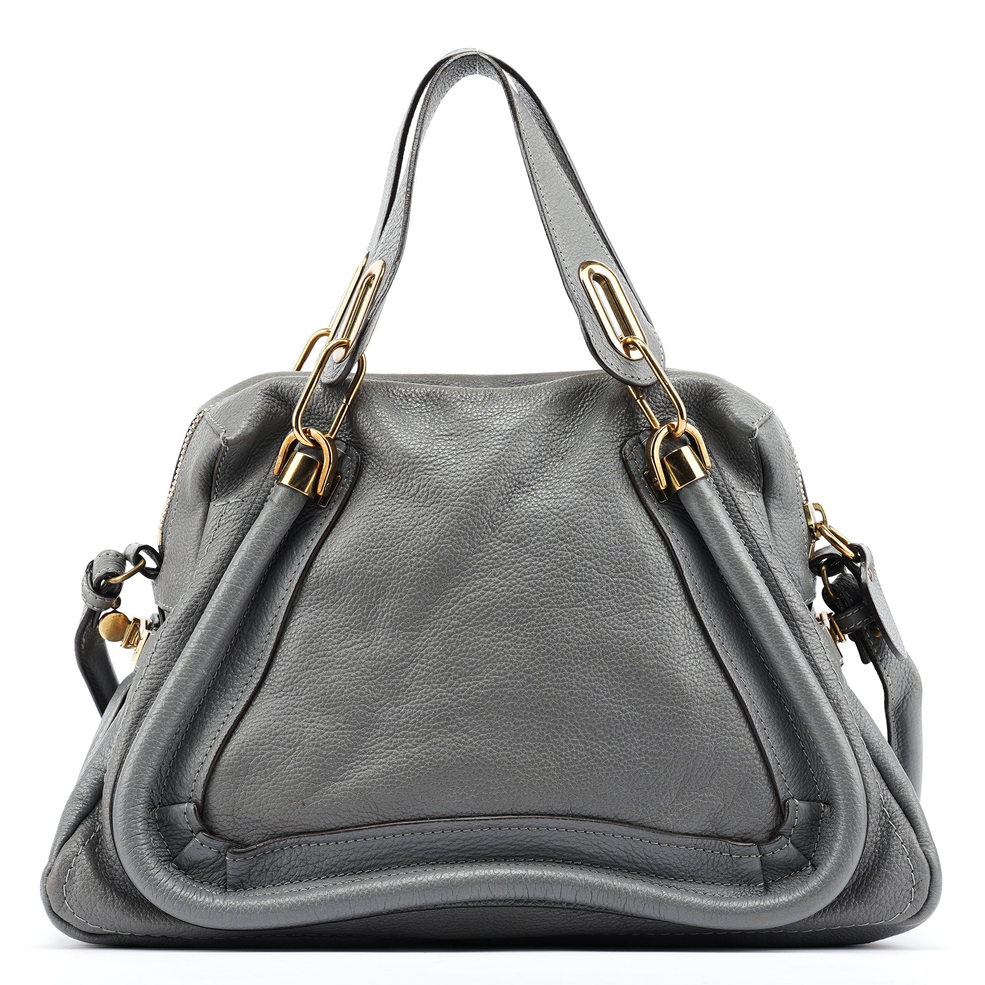 Chloé Paraty 2-Way Tasche aus grauem Leder