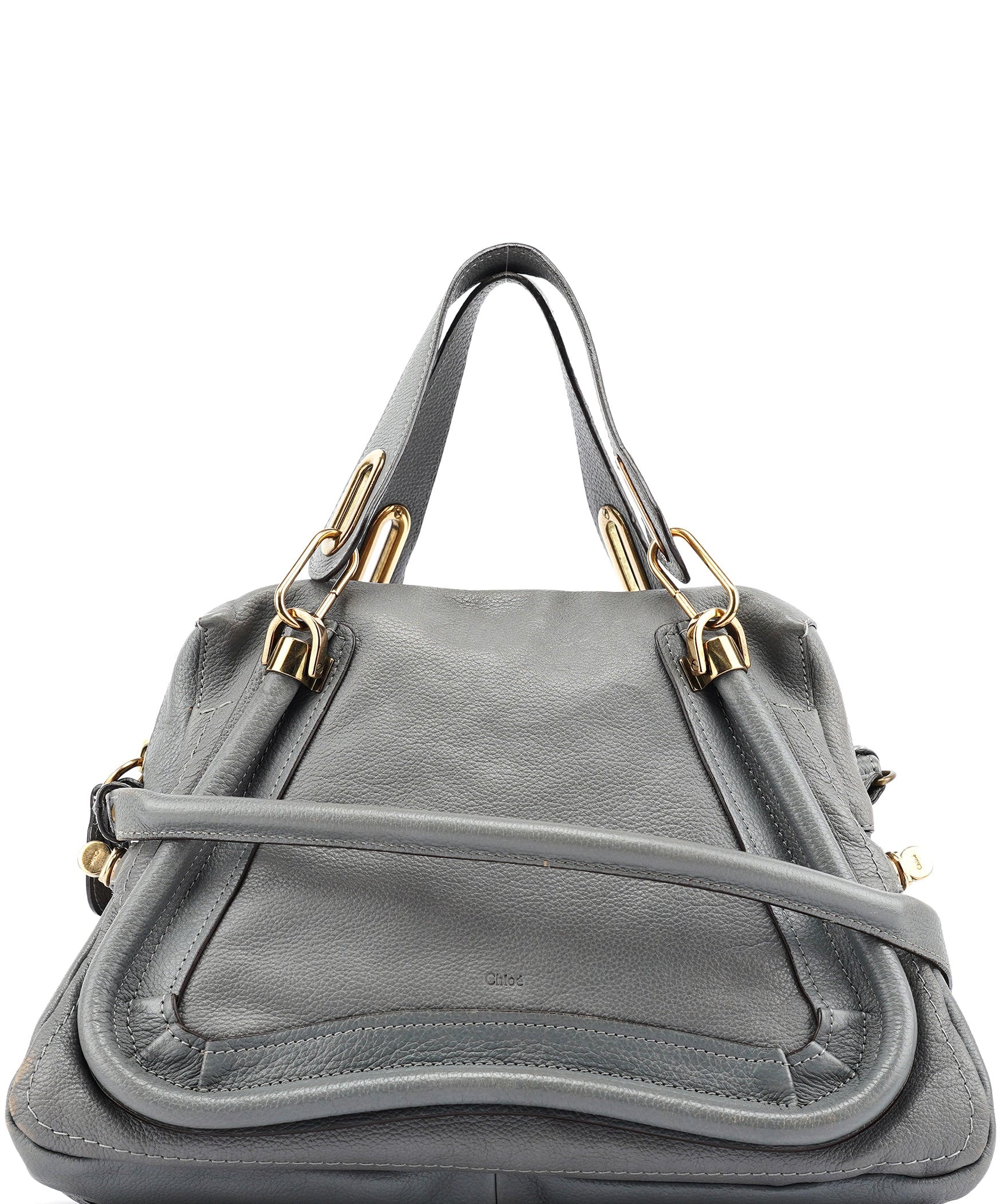 Chloe Grey Leather Paraty 2-Way Bag