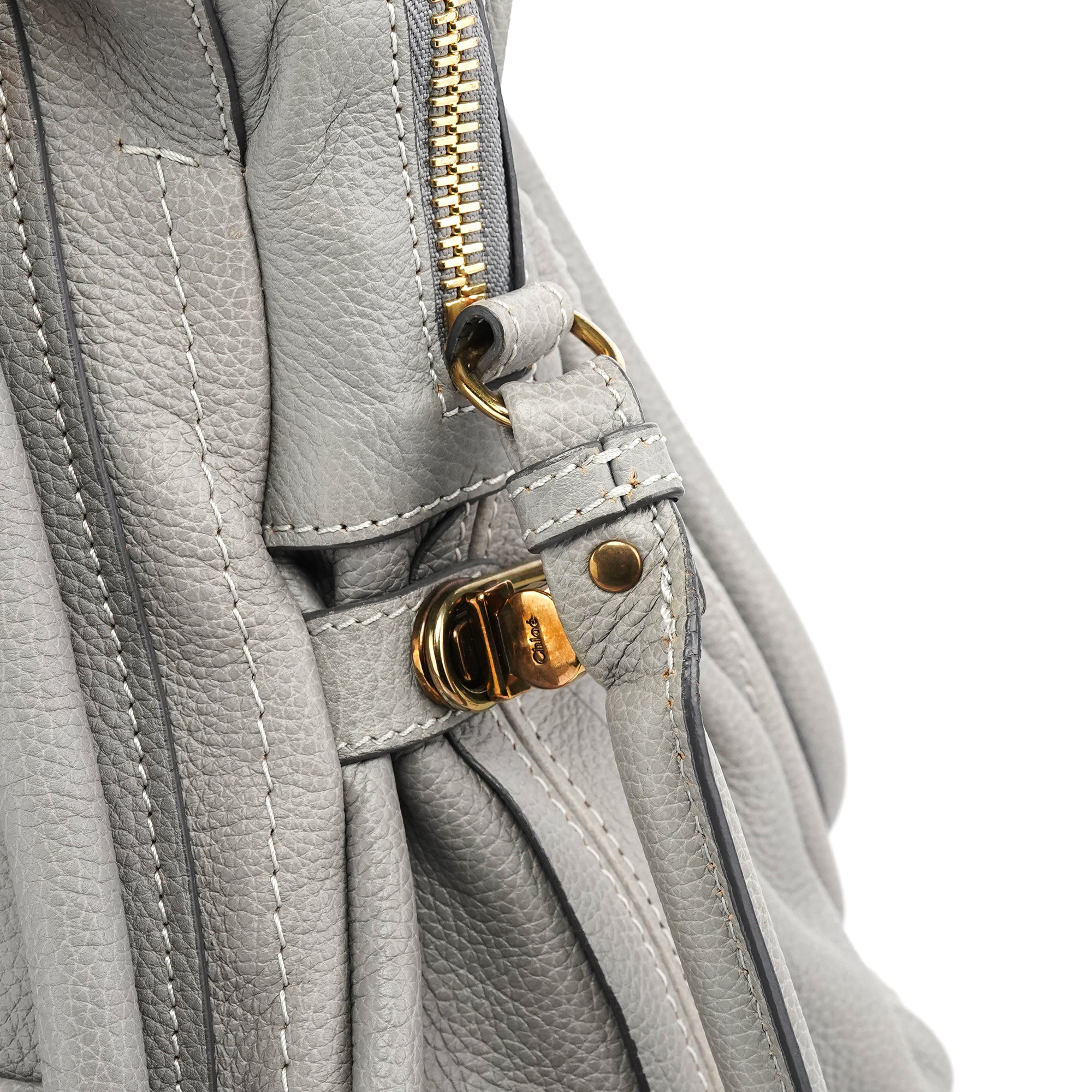 Chloe Grey Leather Paraty 2-Way Bag