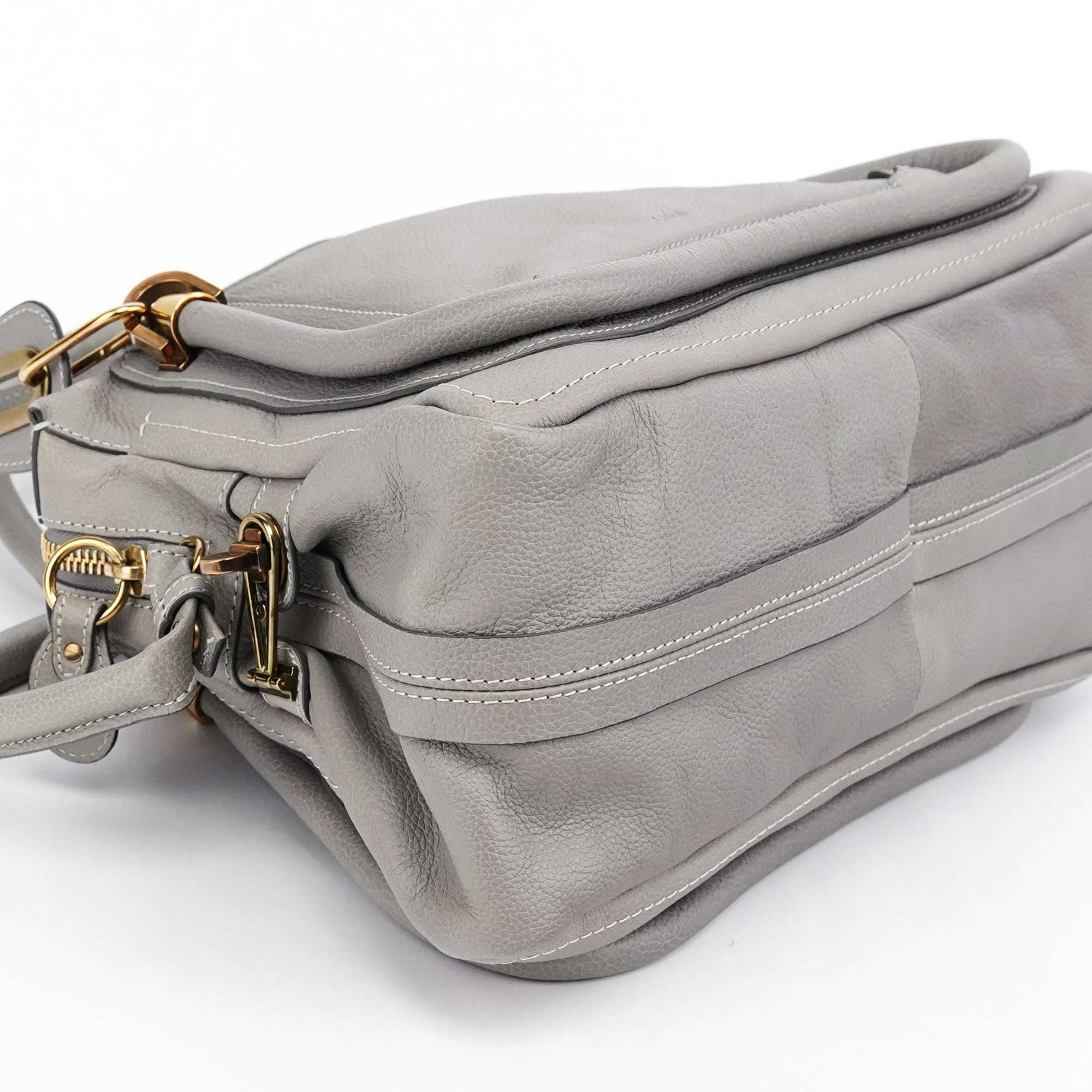 Chloe Grey Leather Paraty 2-Way Bag