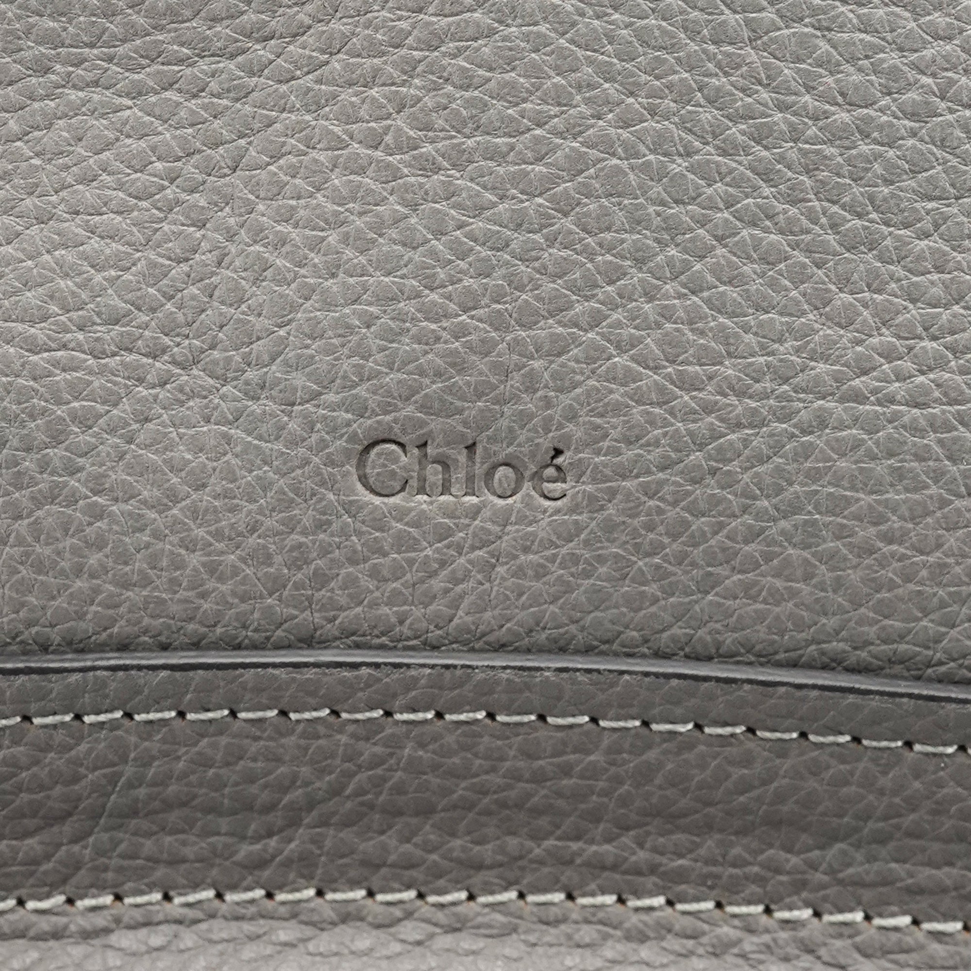 Chloe Grey Leather Paraty 2-Way Bag