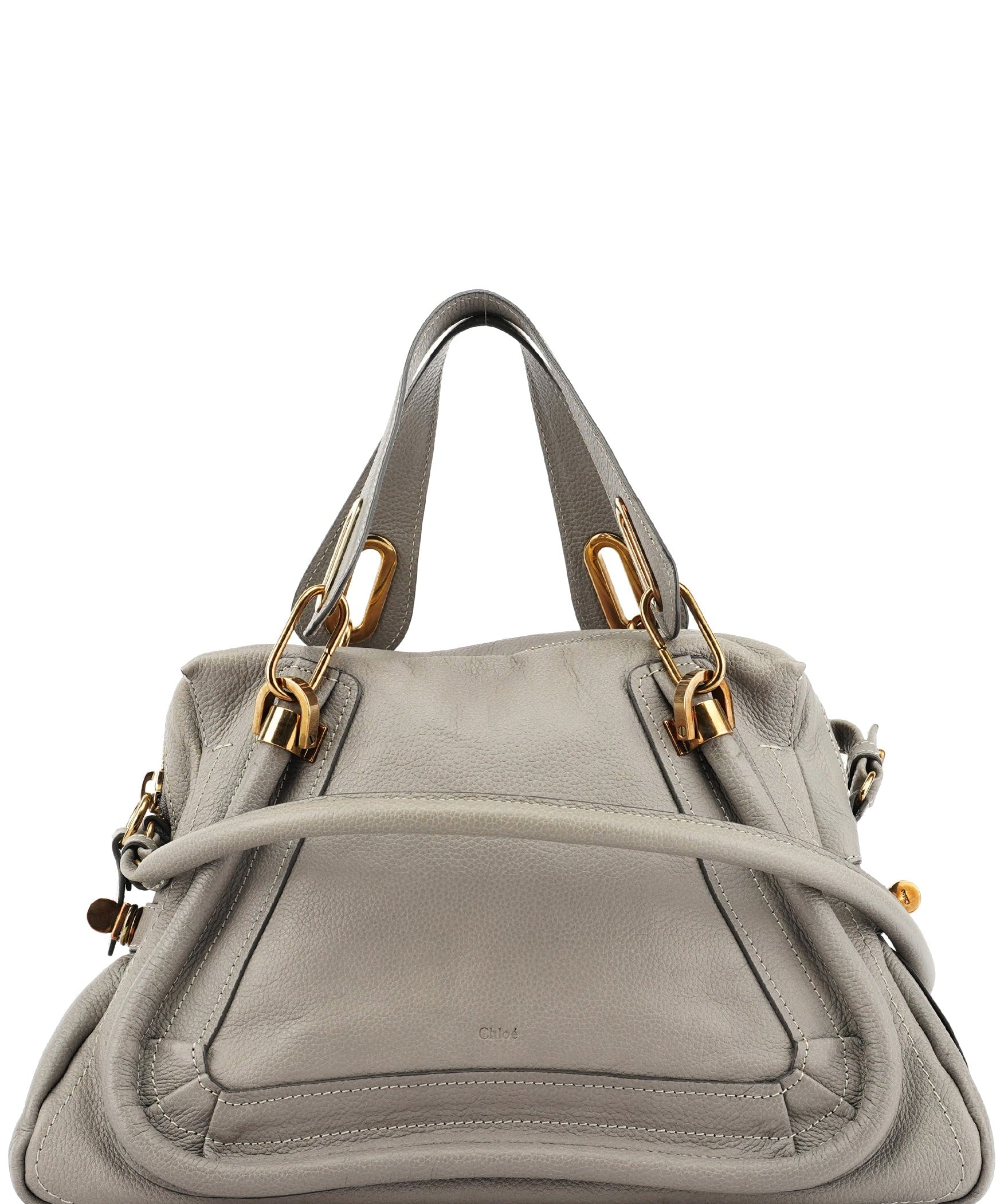 Chloe Grey Leather Paraty 2-Way Bag