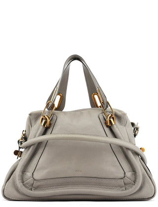 Chloe Grey Leather Paraty 2-Way Bag
